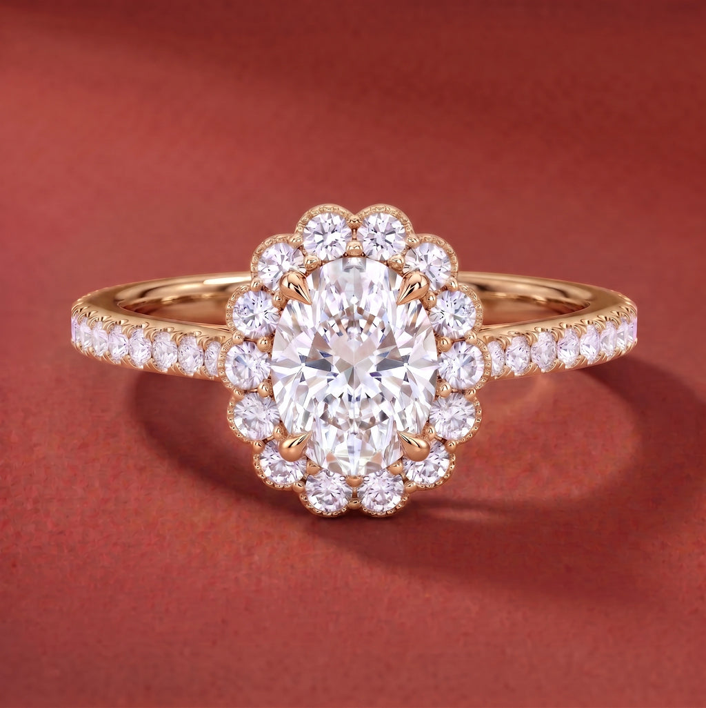 Heart of Helios - Oval Halo Ring