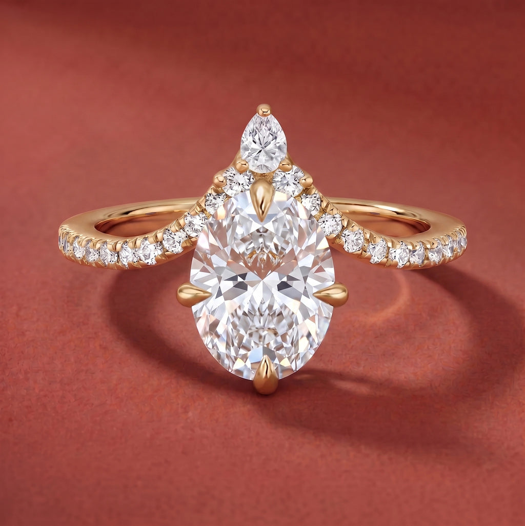 Aurelia Chevron Oval Ring