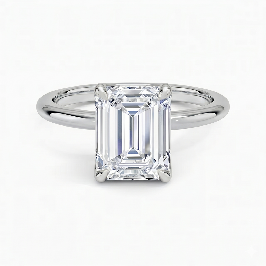 Flora Emerald Solitaire Ring