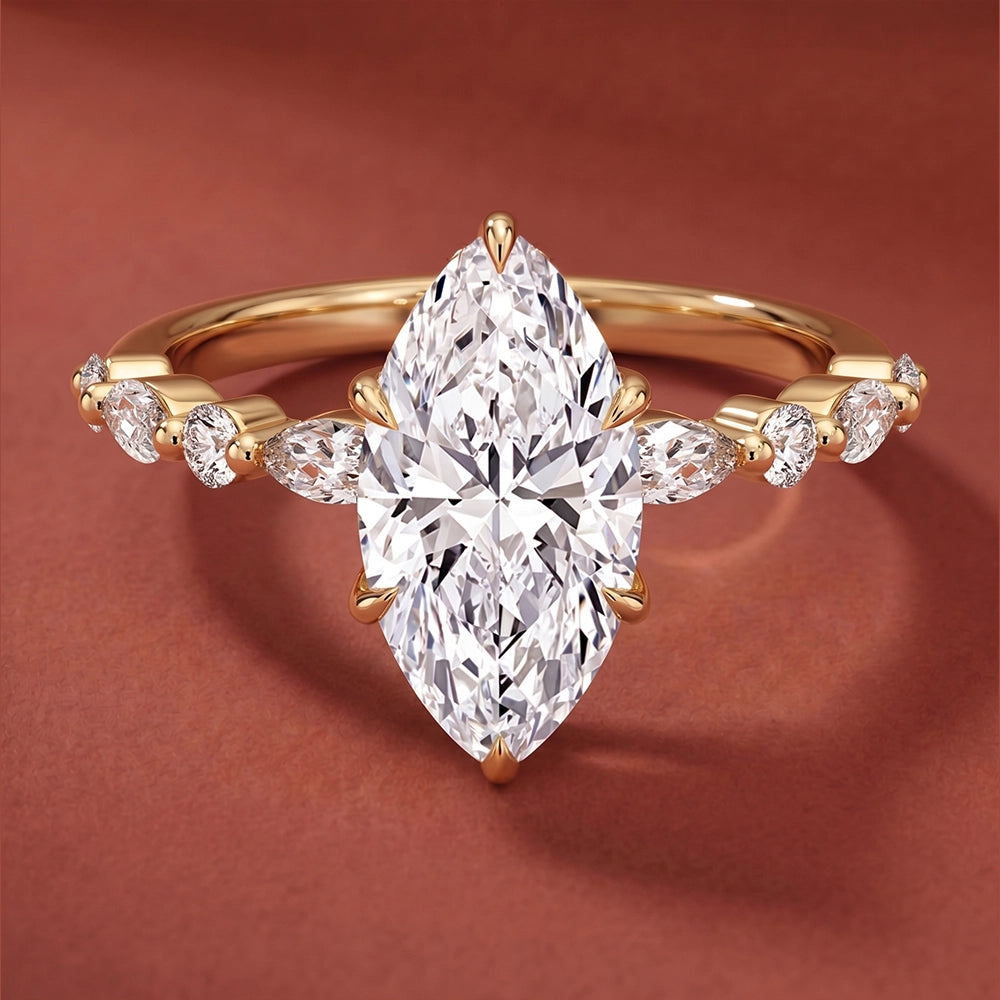 Ivy Hidden Halo Marquise Ring
