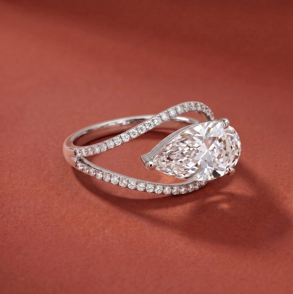 Aurora Halo Pear Ring