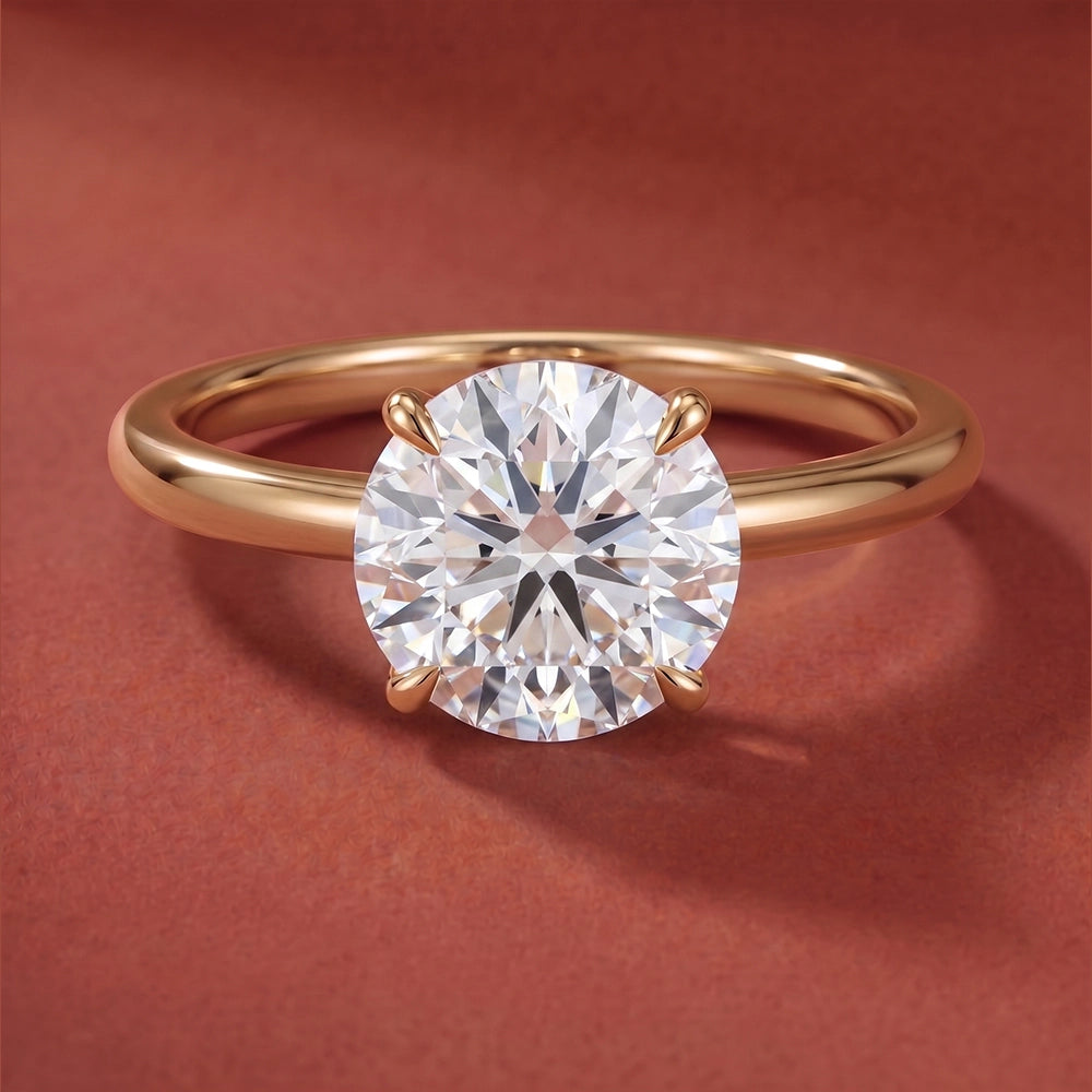 Hidden Halo Round Solitaire Ring