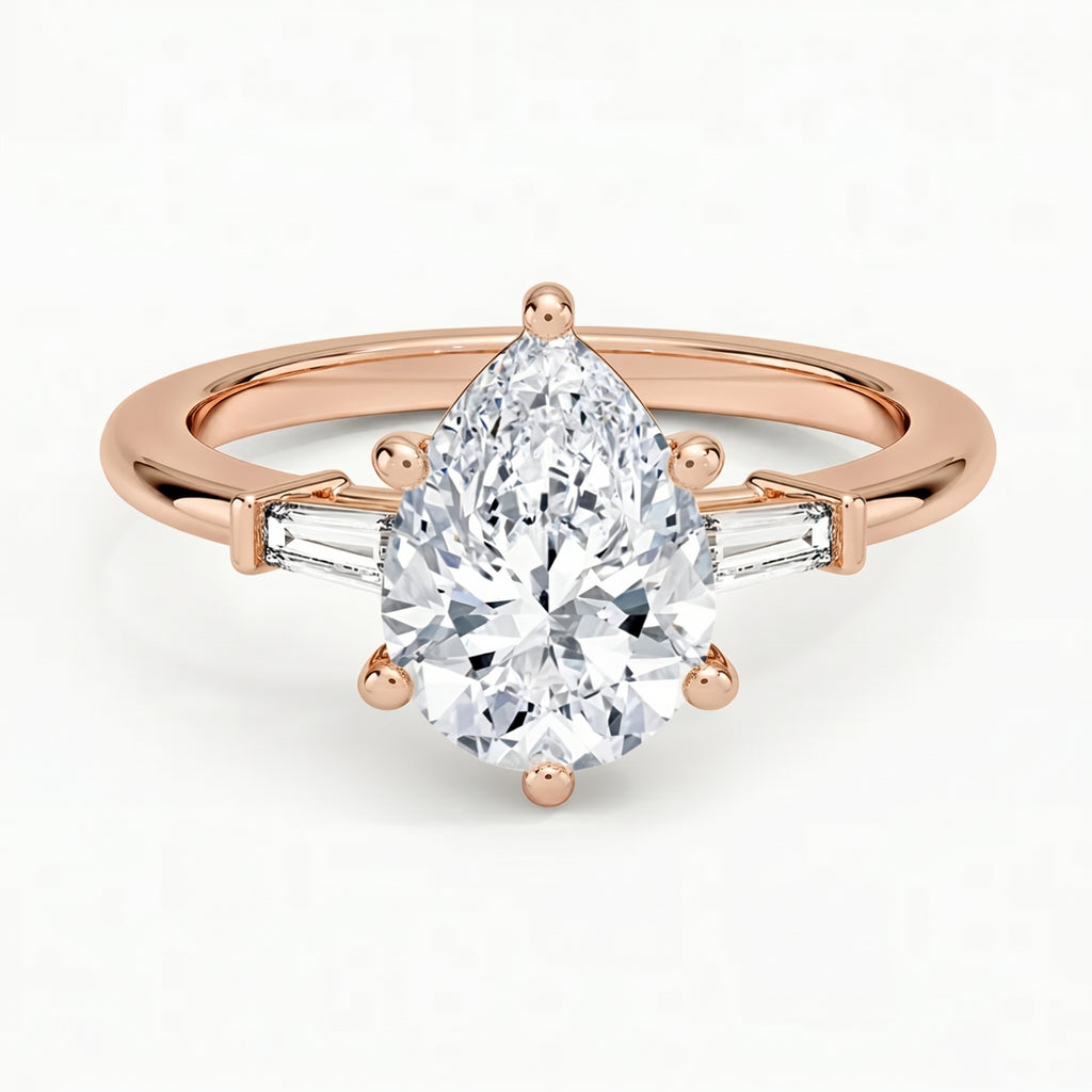Legacy Pear Three-Stone Ring