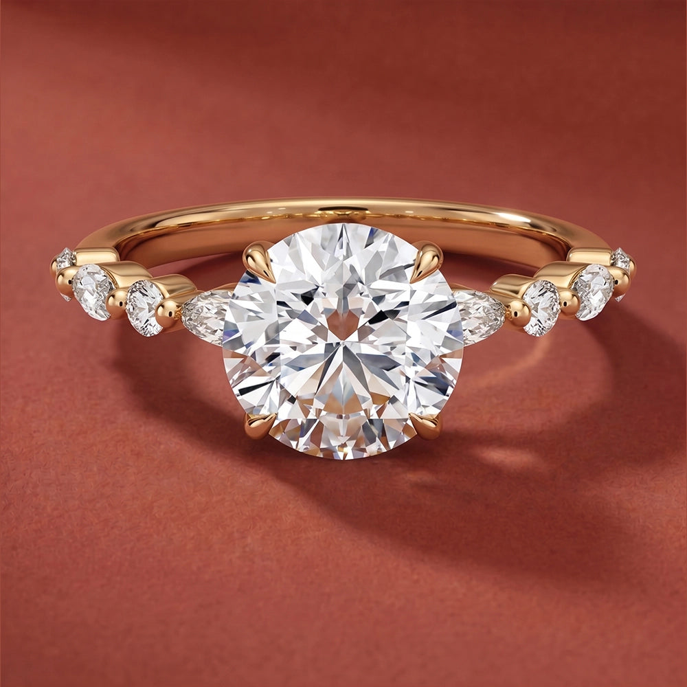 Ivy Hidden Halo Round Ring