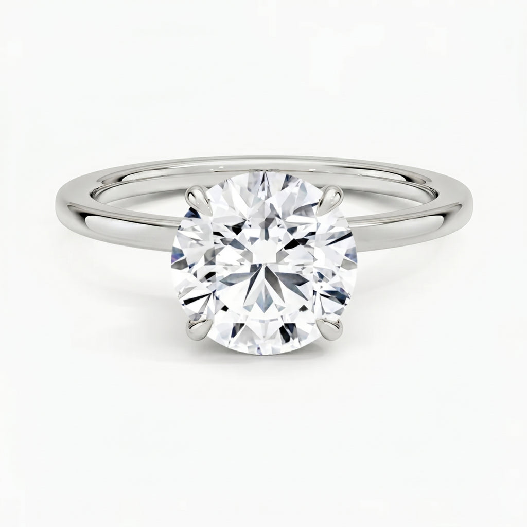 Hidden Halo Round Solitaire Ring