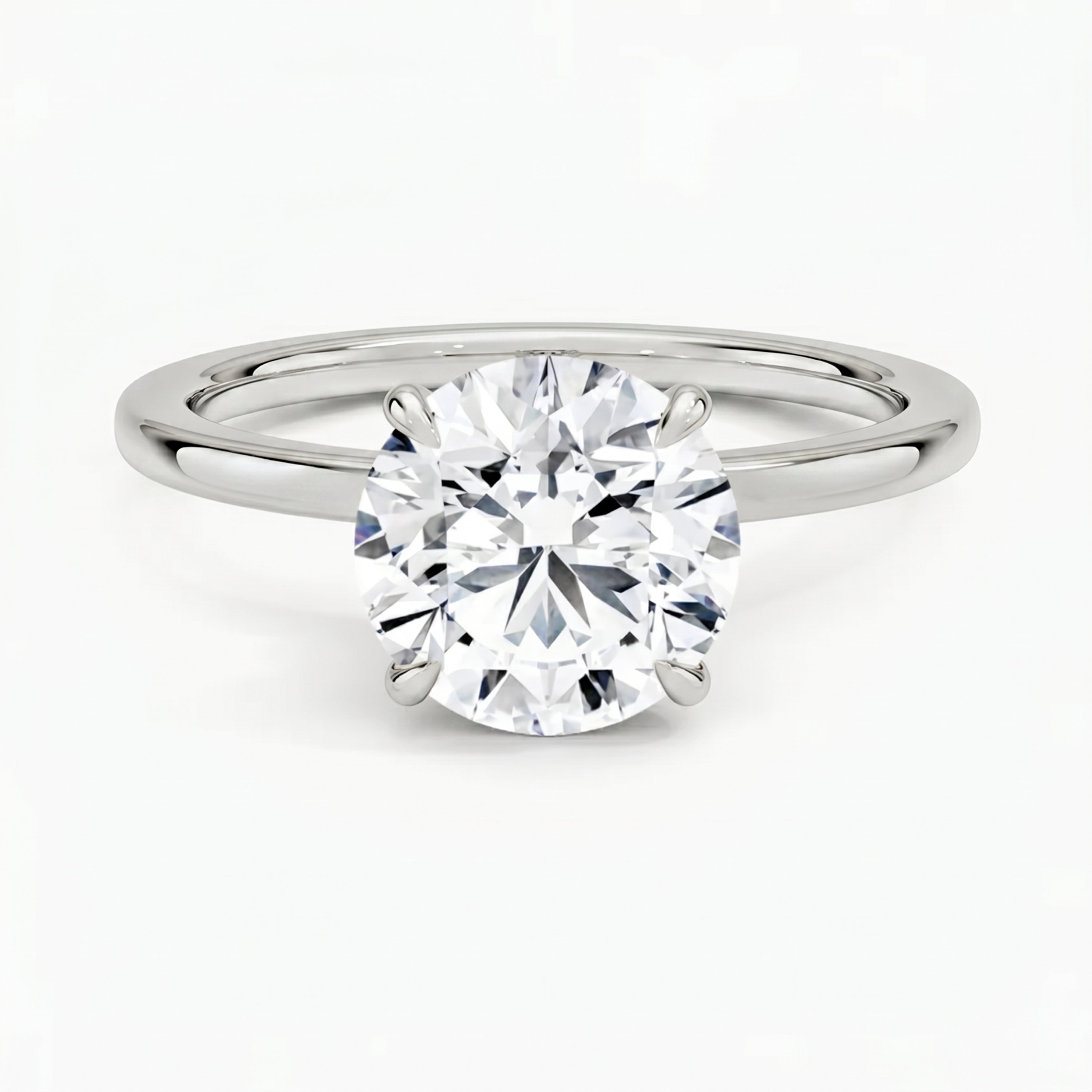Hidden Halo Round Solitaire Ring