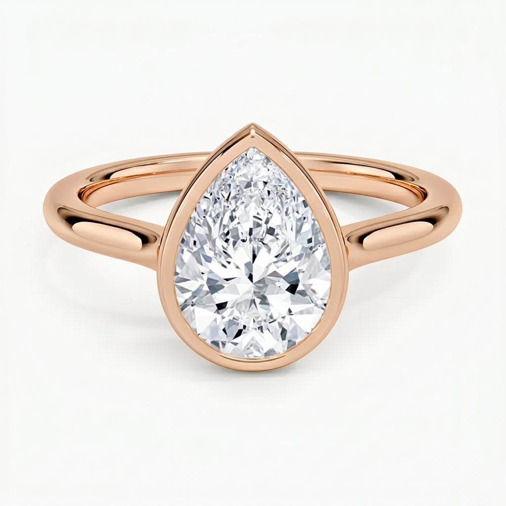 Luna Pear Solitaire Ring
