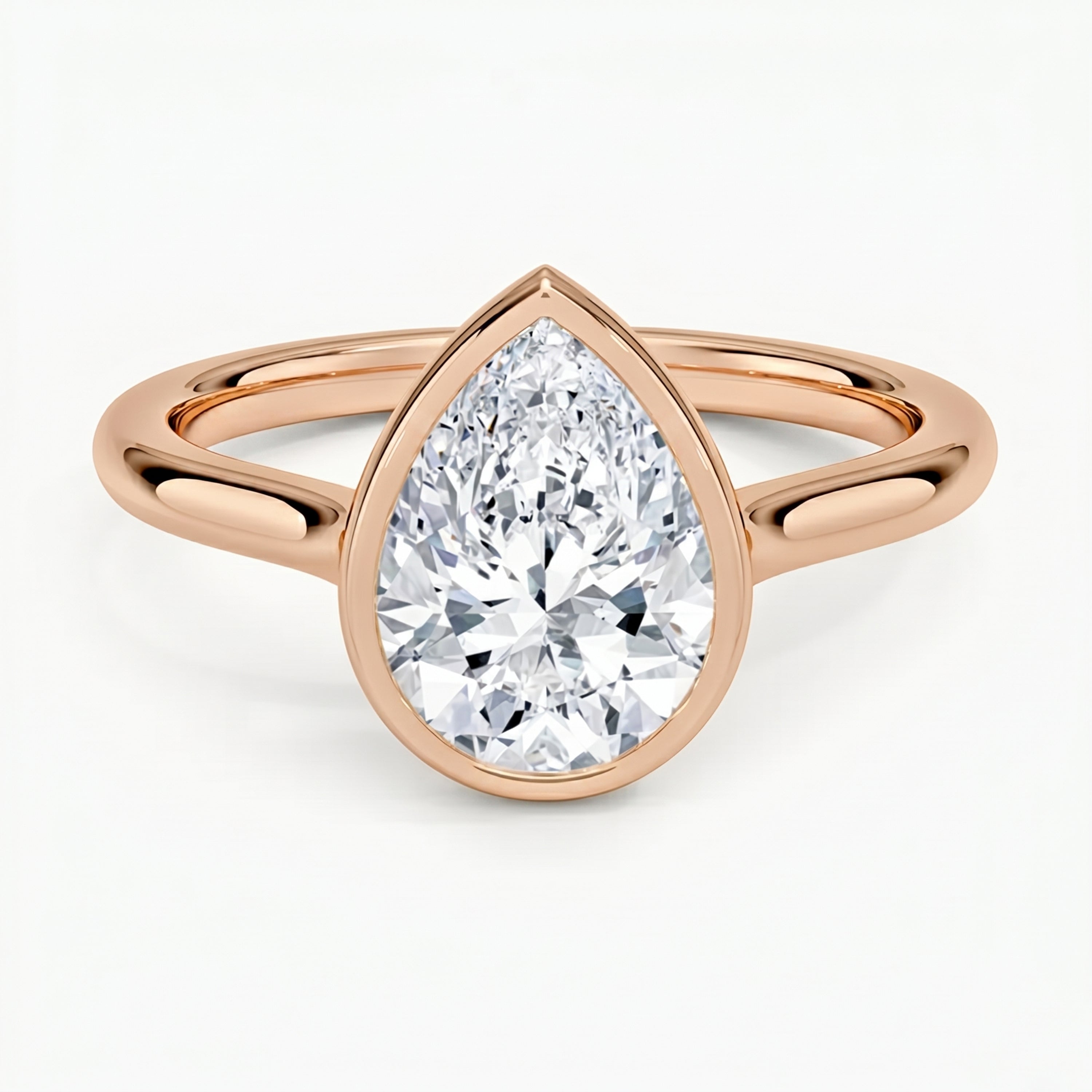 Luna Pear Solitaire Ring
