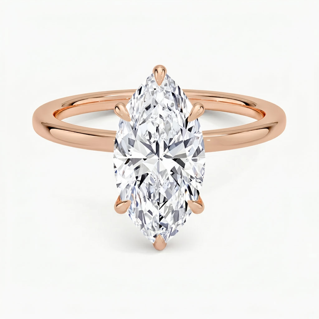 Hidden Halo Marquise Solitaire Ring