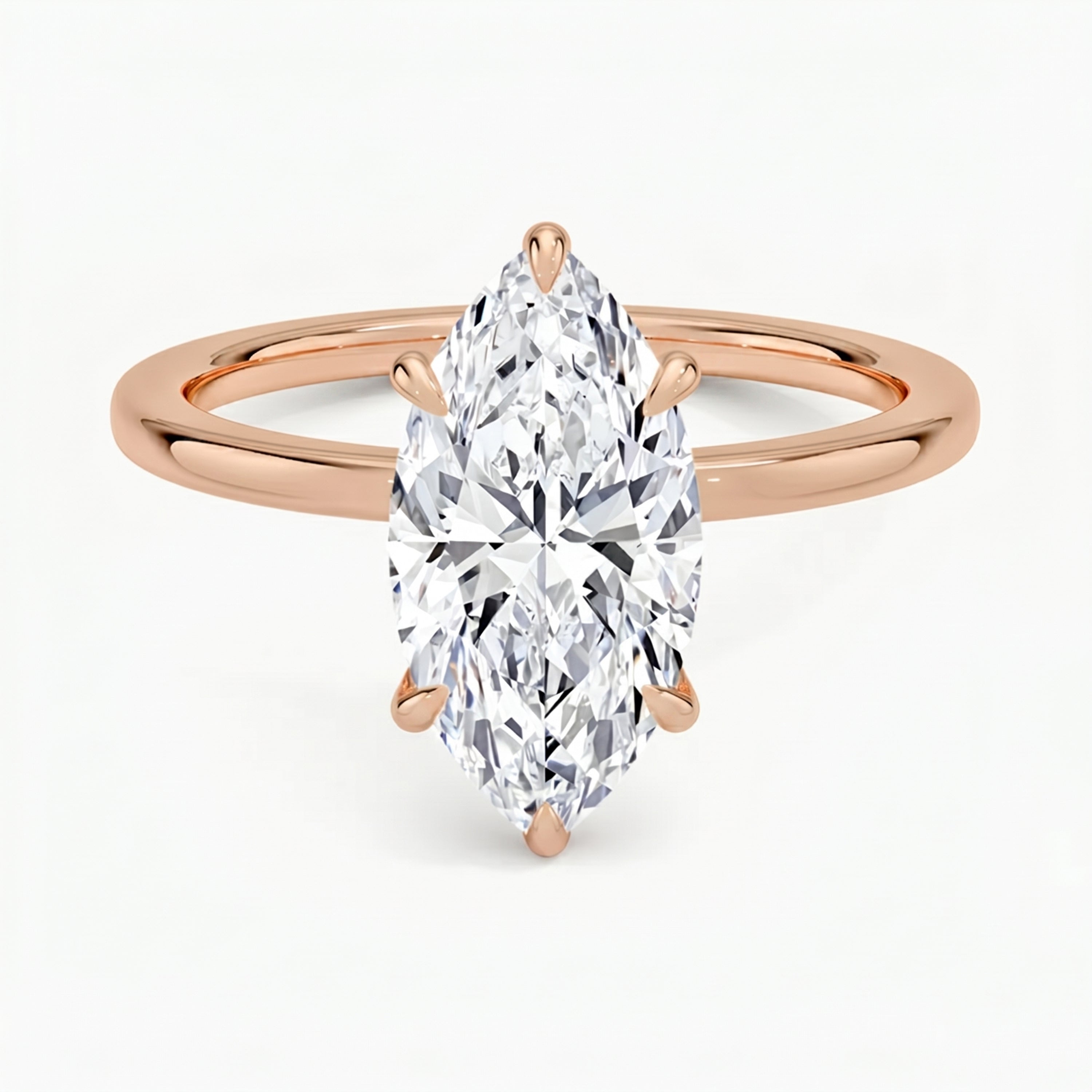 Hidden Halo Marquise Solitaire Ring
