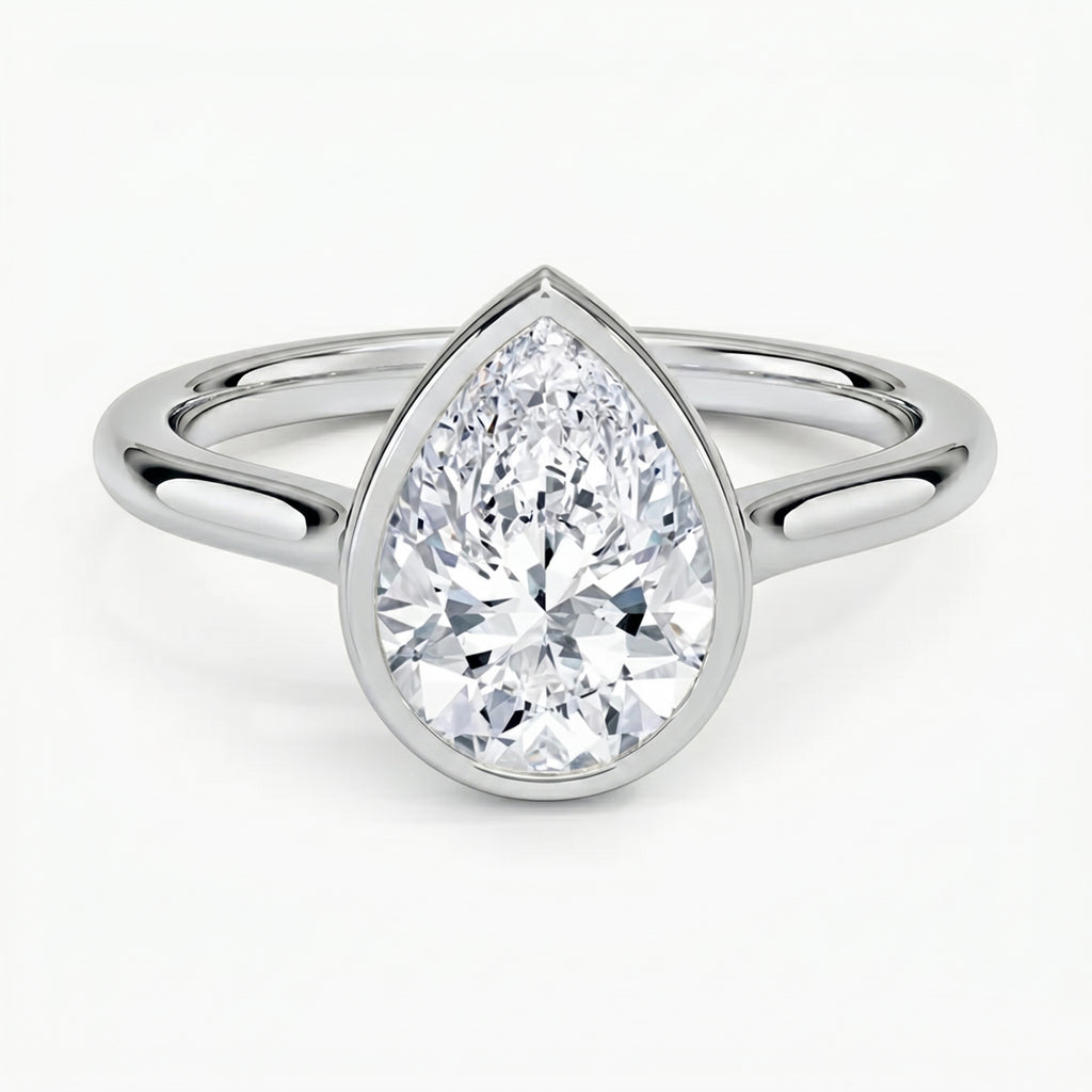 Luna Pear Solitaire Ring