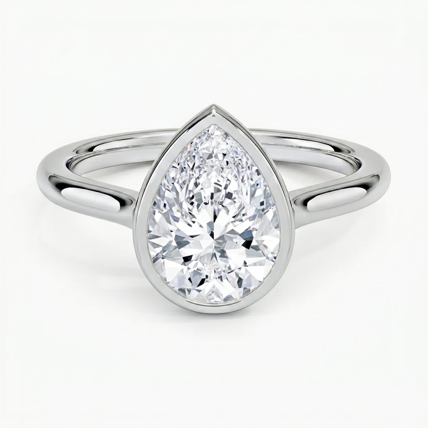 Luna Pear Solitaire Ring