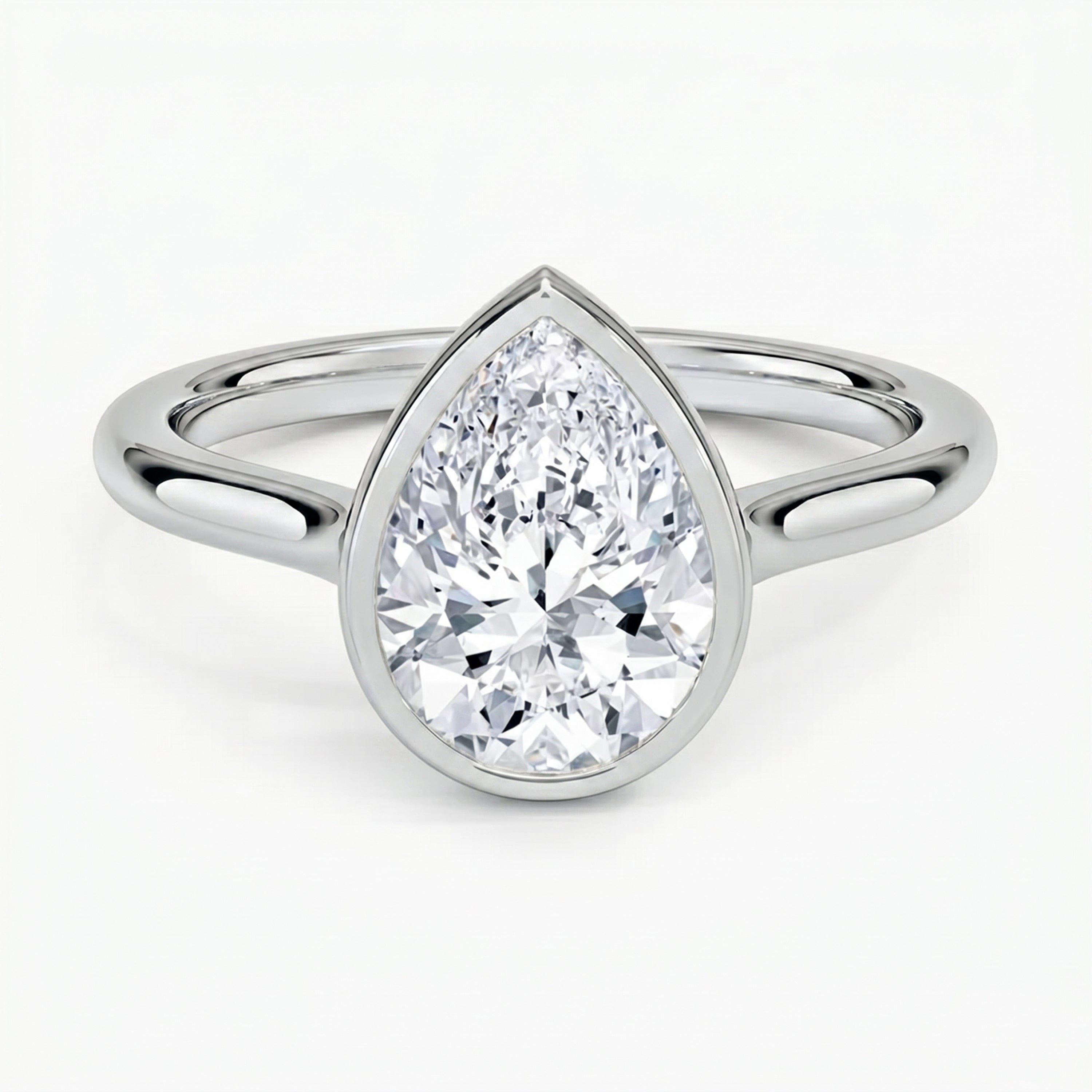 Luna Pear Solitaire Ring