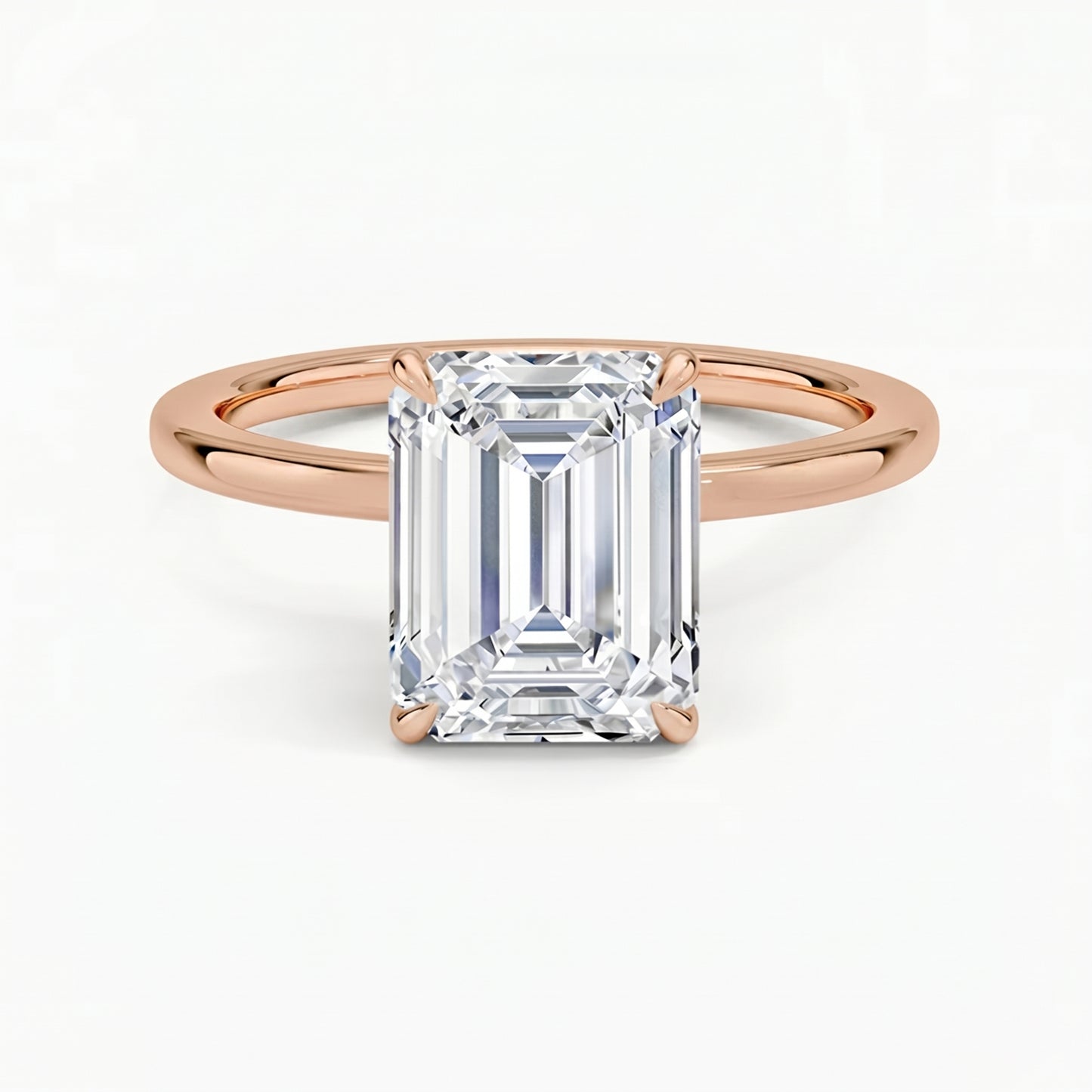 Hidden Halo Emerald Solitaire Ring