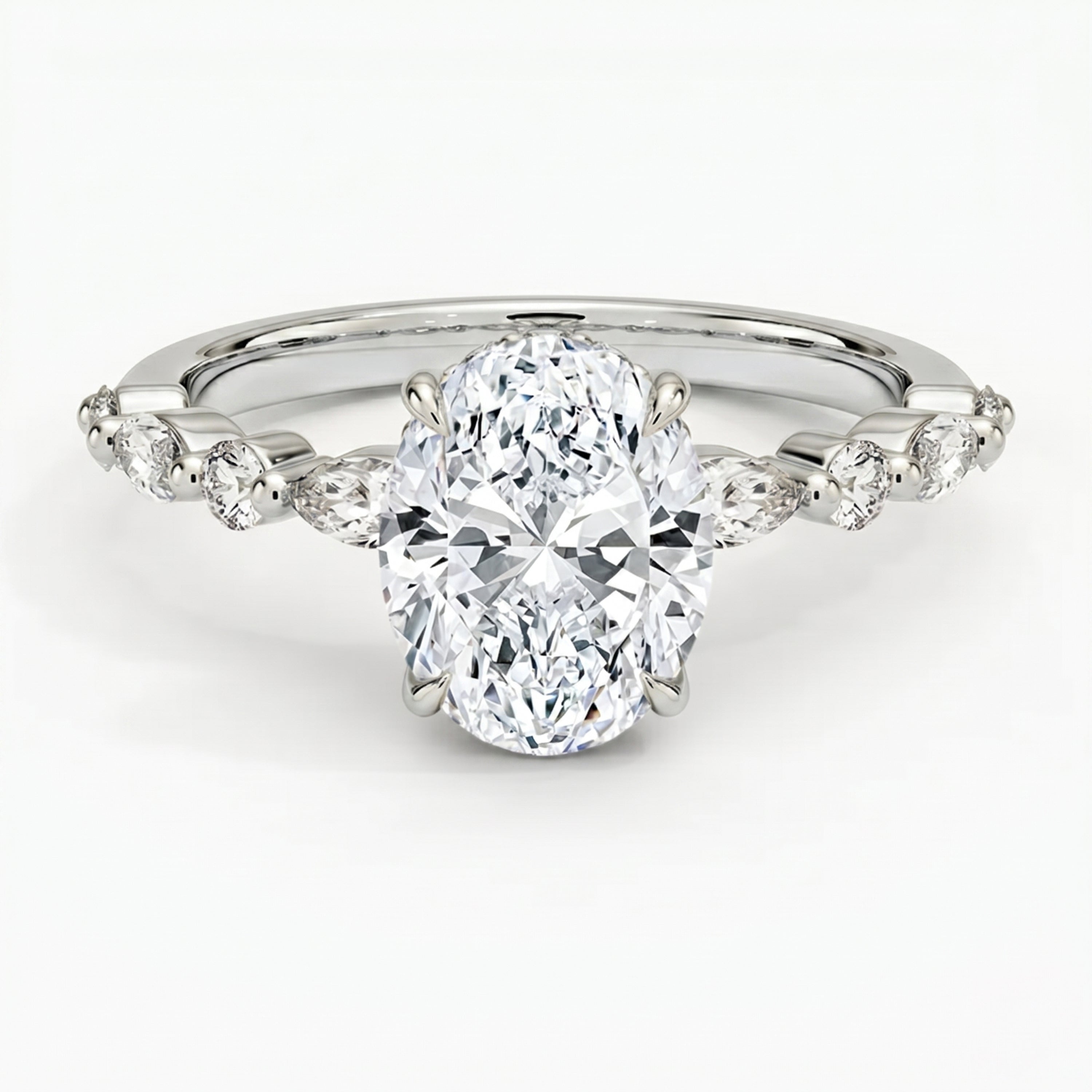 Ivy Hidden Halo Oval Ring
