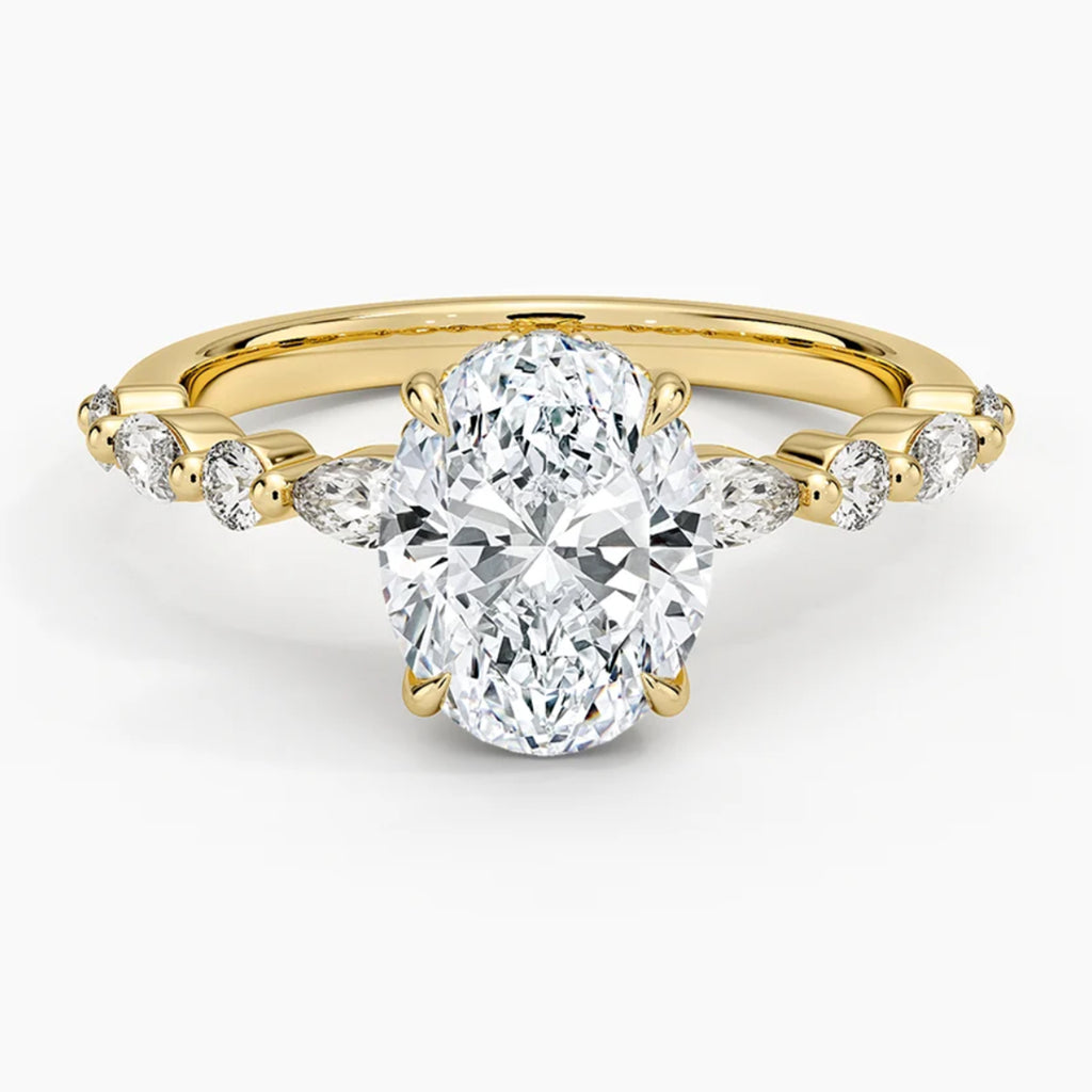 Ivy Hidden Halo Oval Ring