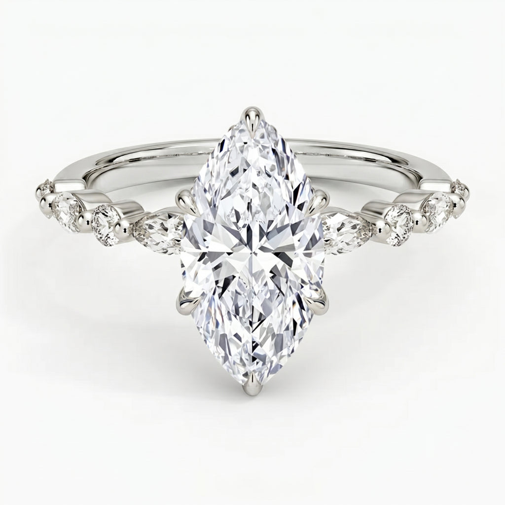 Ivy Hidden Halo Marquise Ring