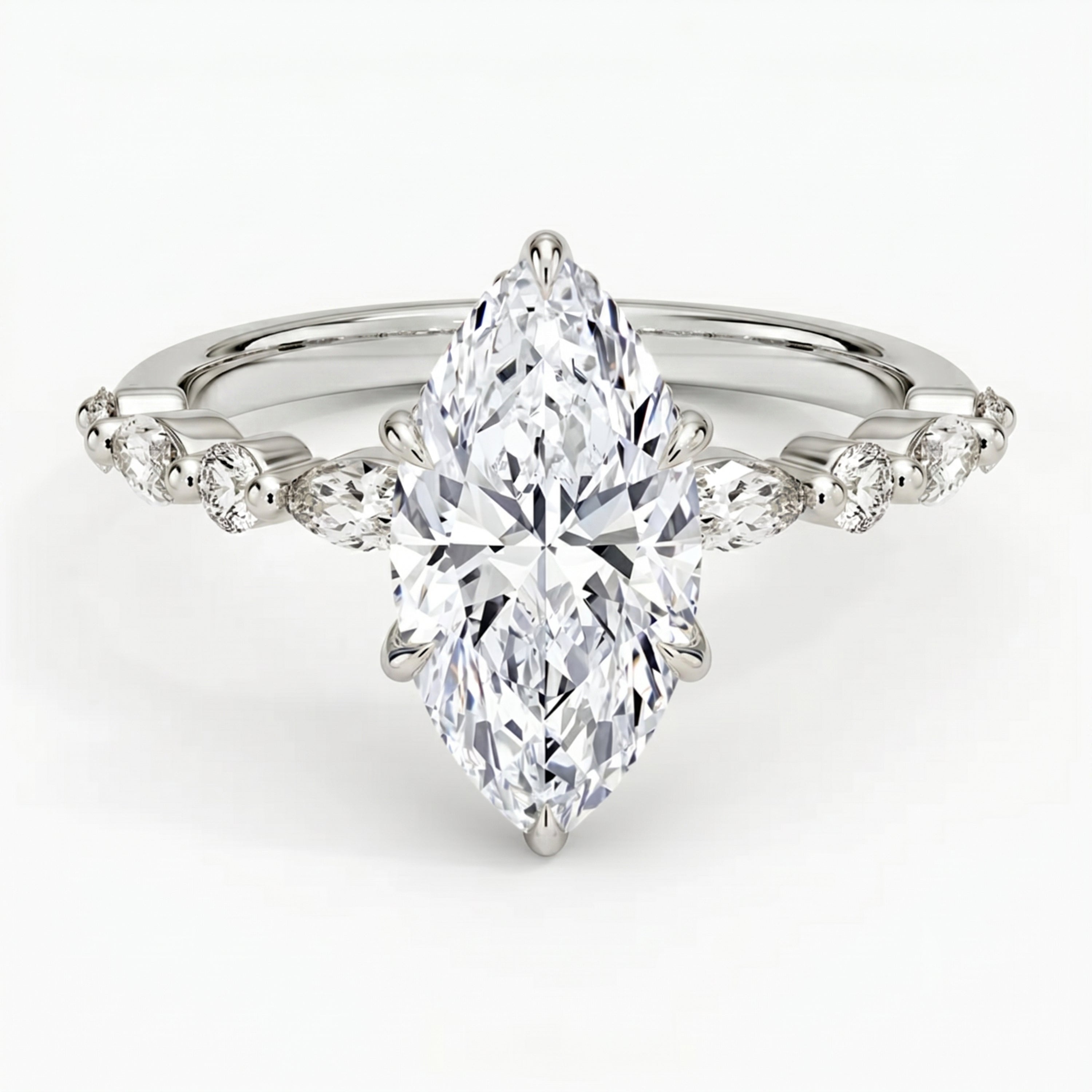 Ivy Hidden Halo Marquise Ring