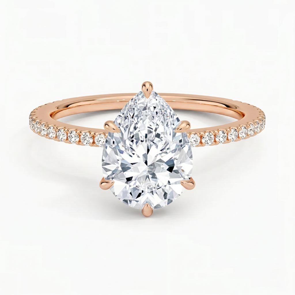 Lumina Pavé Pear Ring
