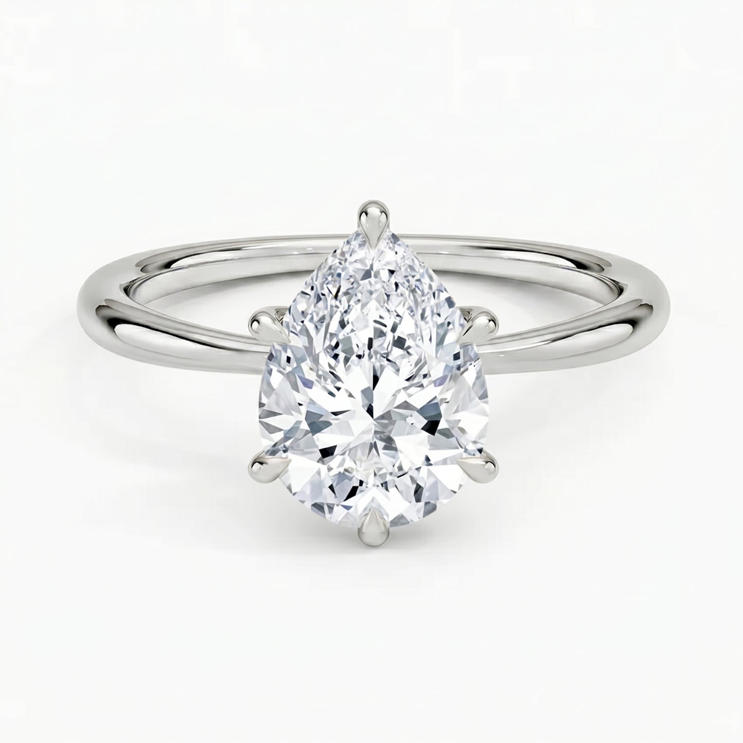 Iris Pear Solitaire Ring