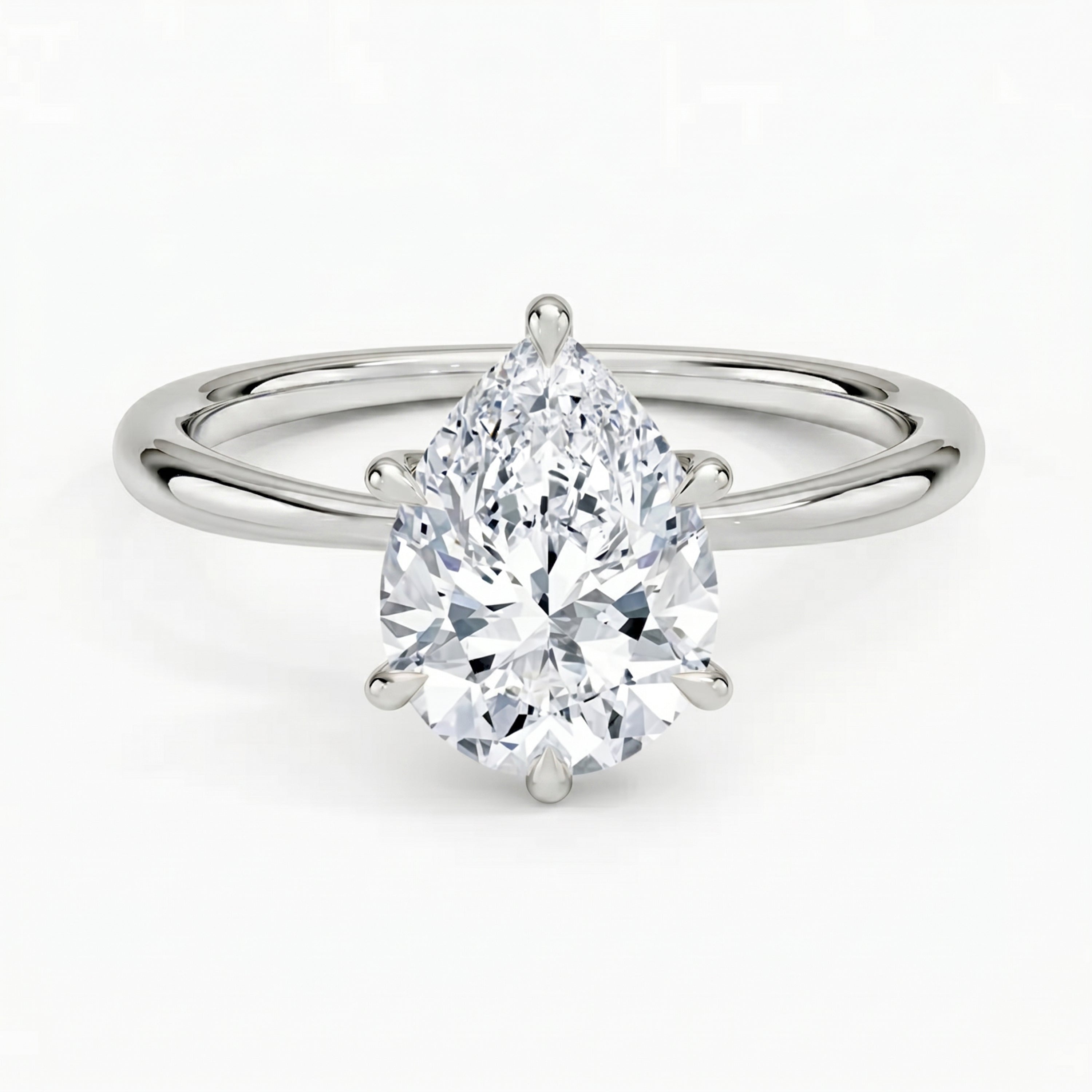 Iris Pear Solitaire Ring