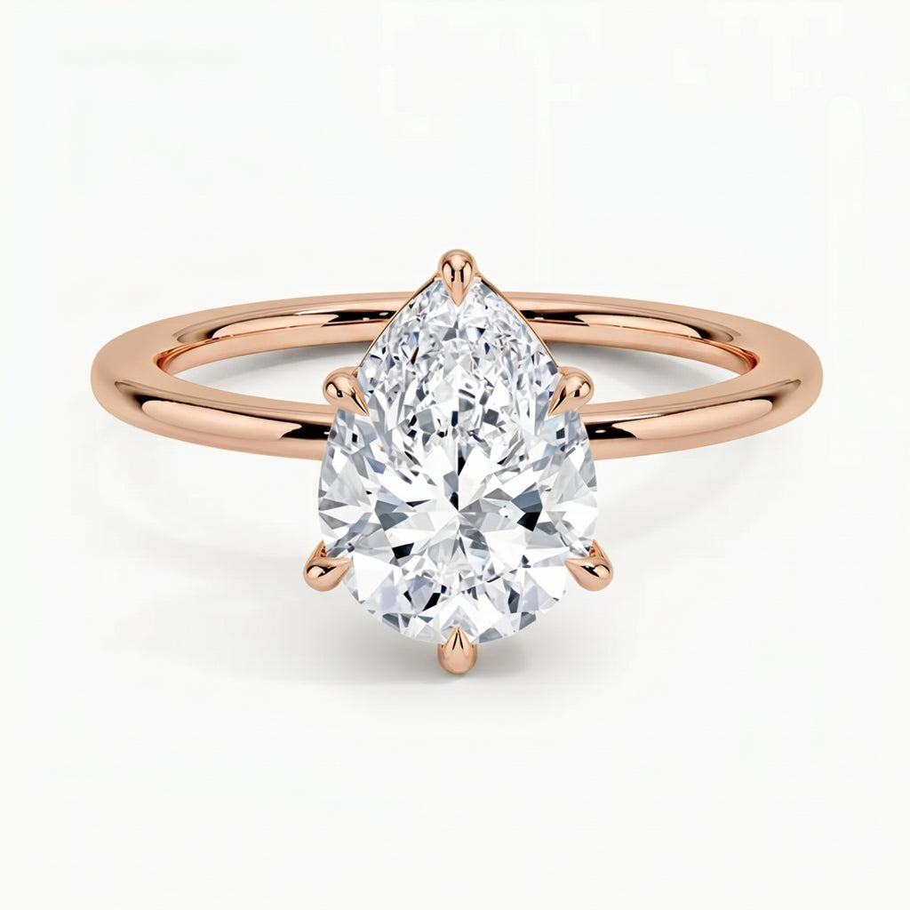 Classic Six-Prong Pear Solitaire Ring