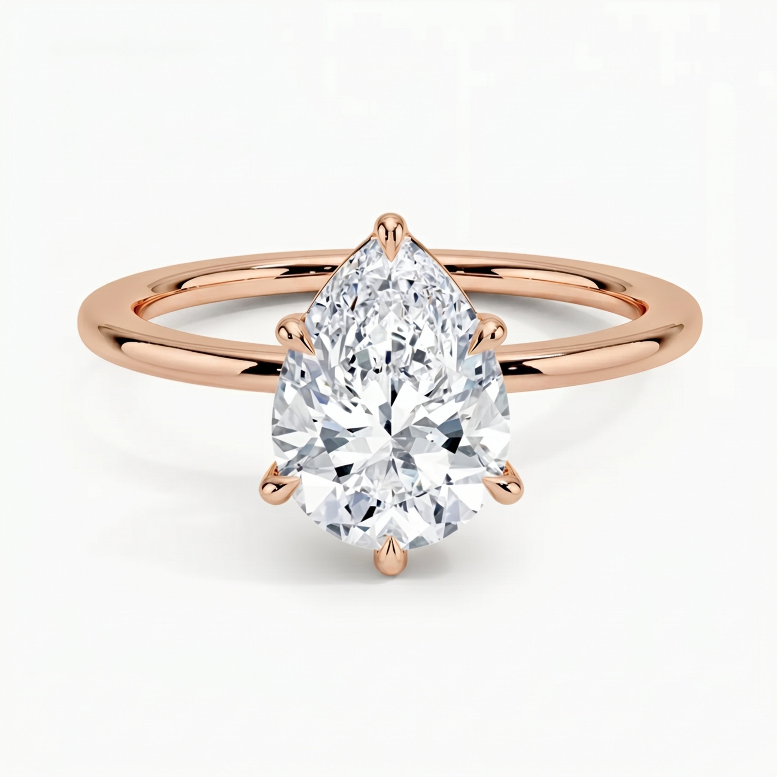 Classic Six-Prong Pear Solitaire Ring