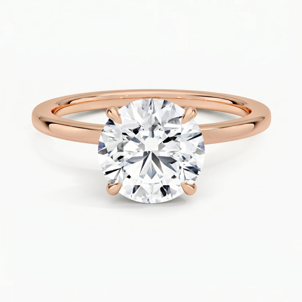 Hidden Halo Round Solitaire Ring