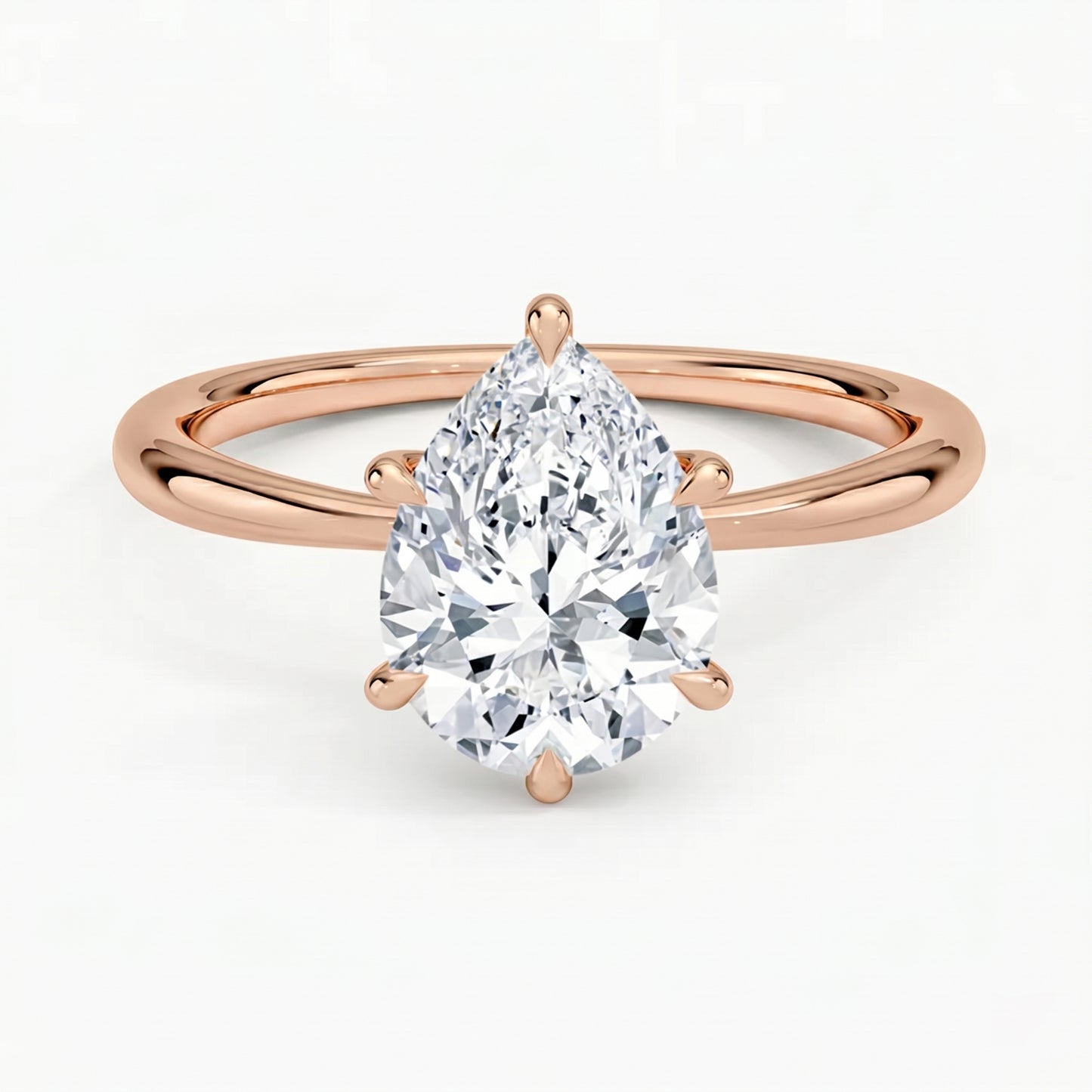 Iris Pear Solitaire Ring
