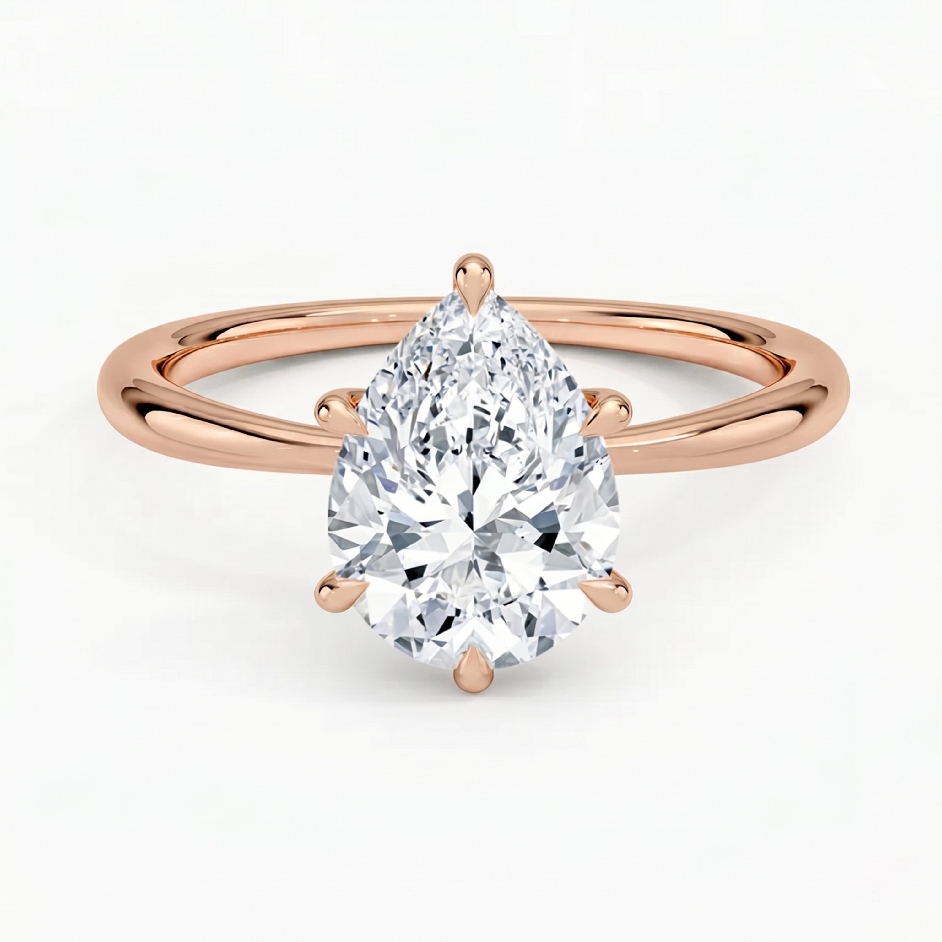 Iris Pear Solitaire Ring