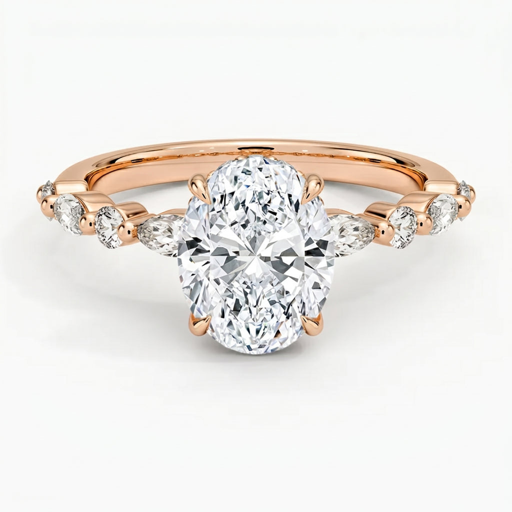 Ivy Hidden Halo Oval Ring