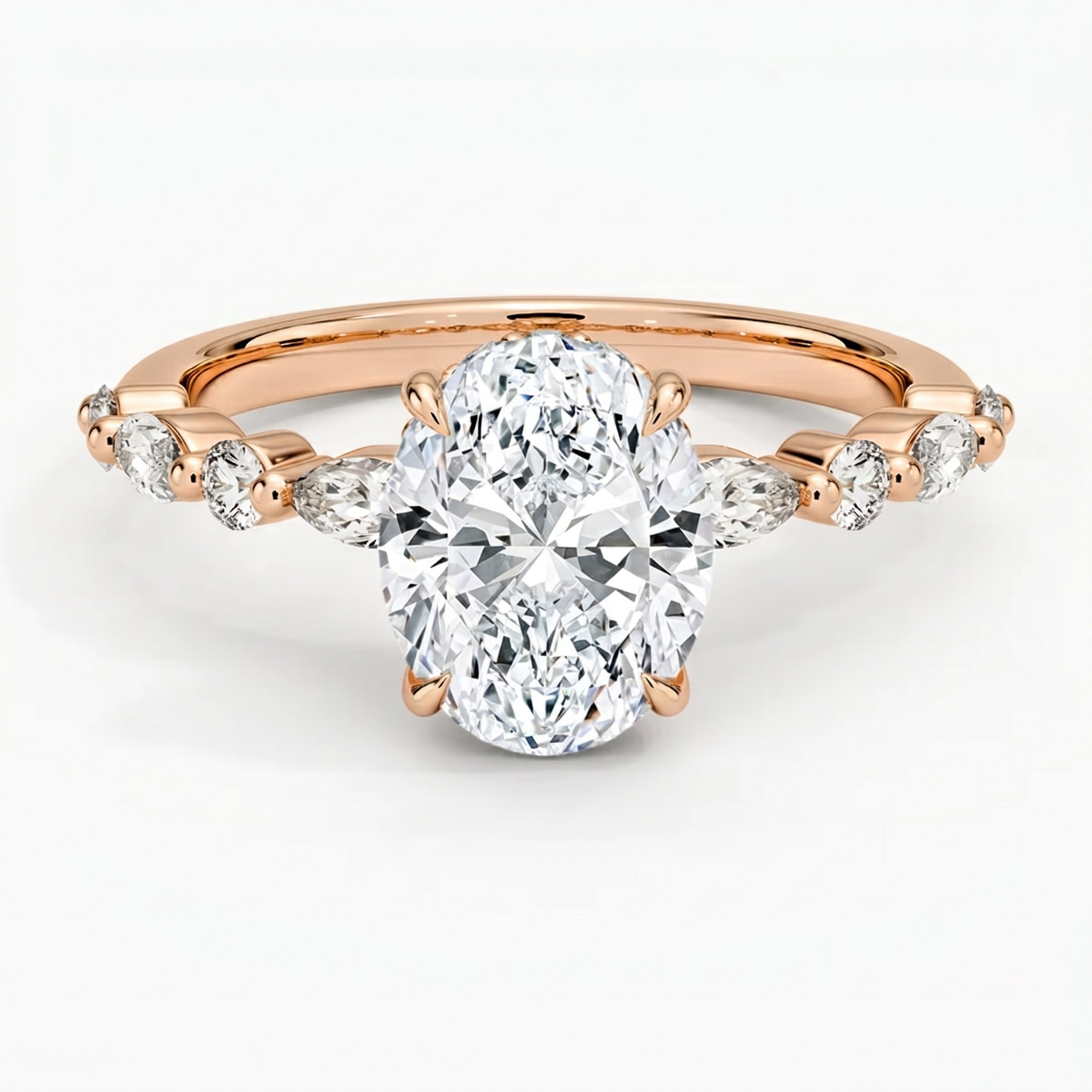 Ivy Hidden Halo Oval Ring