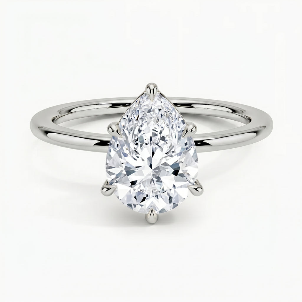 Classic Six-Prong Pear Solitaire Ring