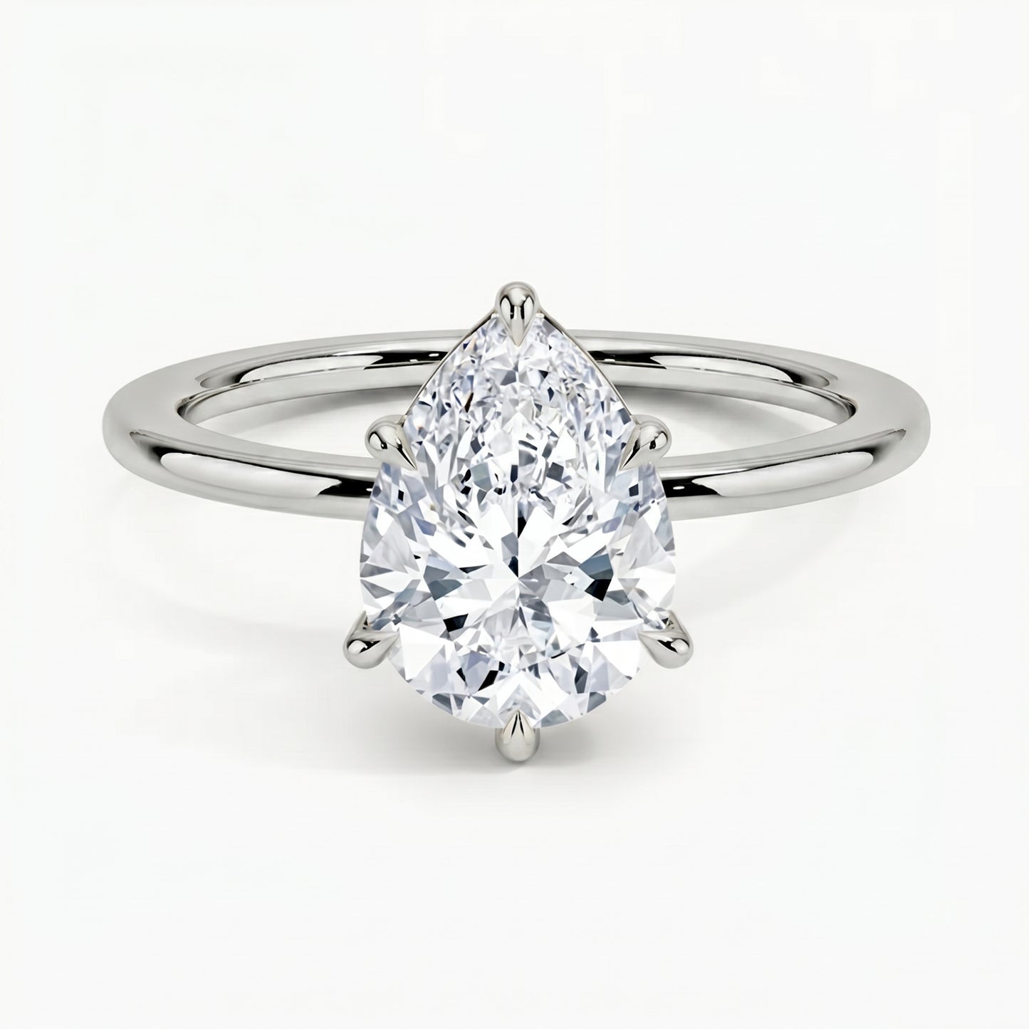 Classic Six-Prong Pear Solitaire Ring