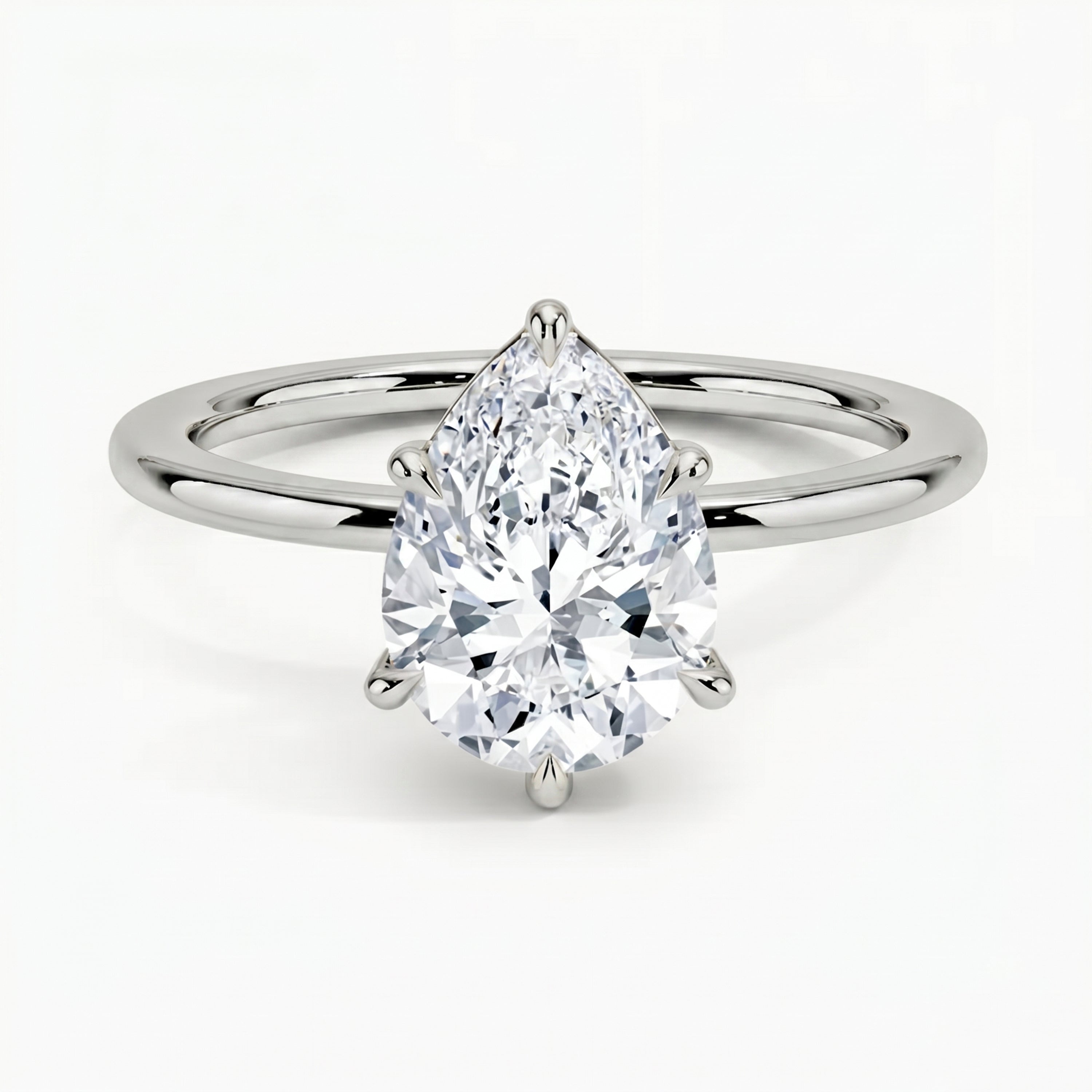Classic Six-Prong Pear Solitaire Ring