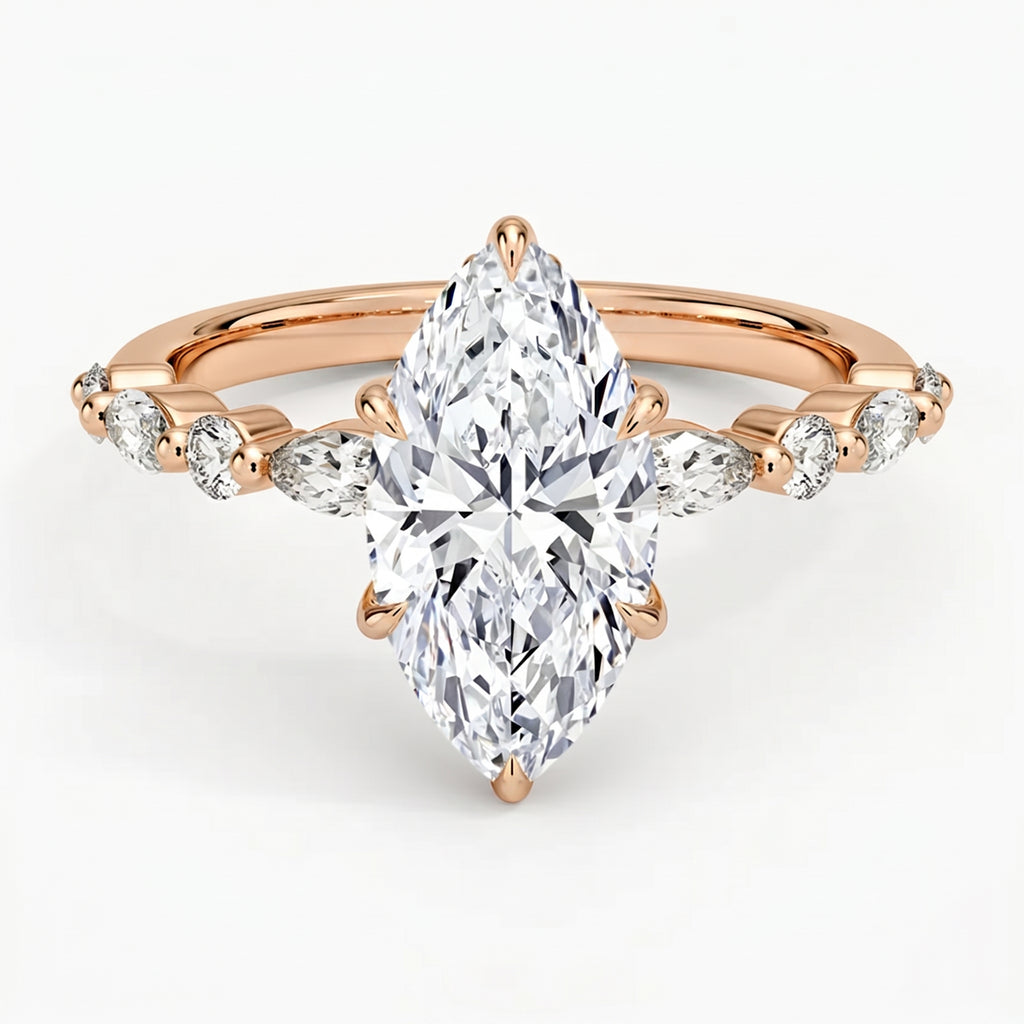 Ivy Hidden Halo Marquise Ring