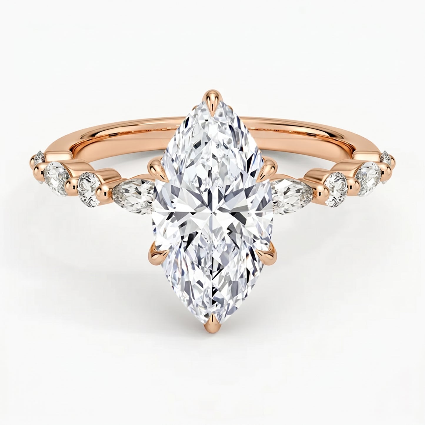 Ivy Hidden Halo Marquise Ring
