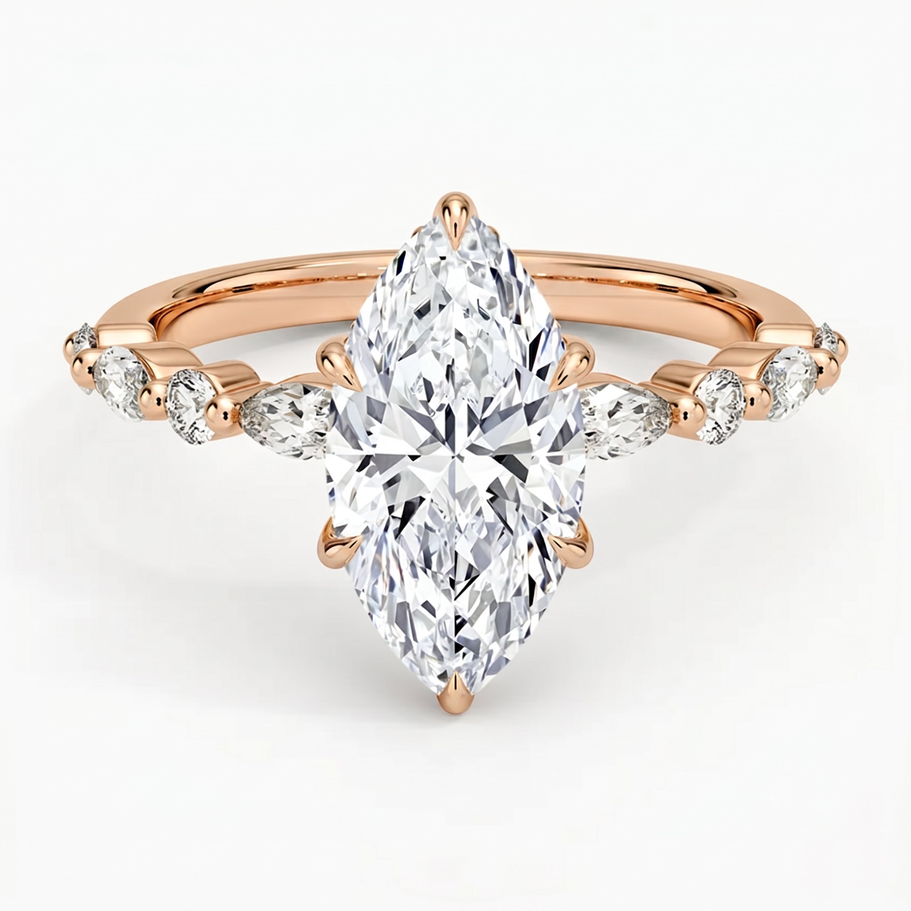 Ivy Hidden Halo Marquise Ring