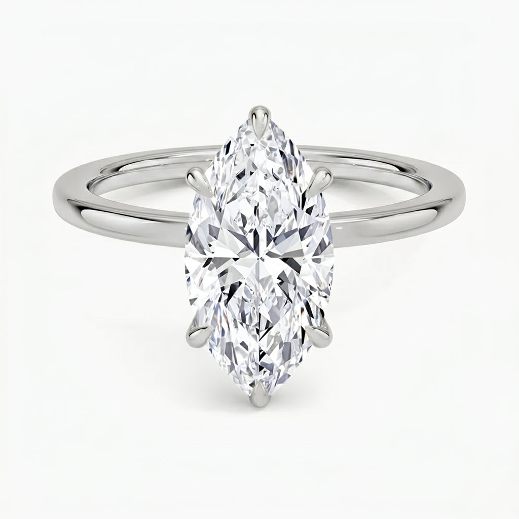 Hidden Halo Marquise Solitaire Ring