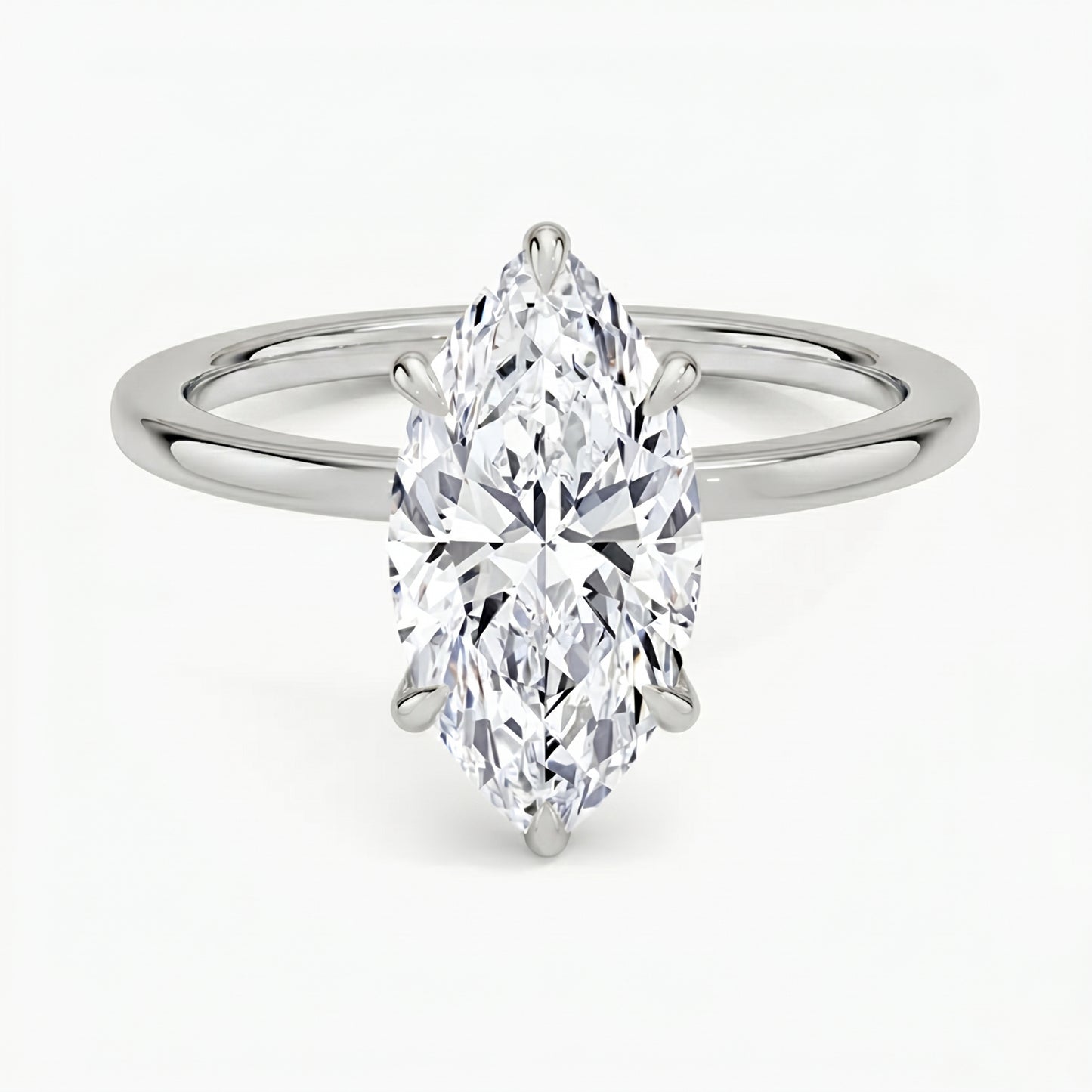 Hidden Halo Marquise Solitaire Ring