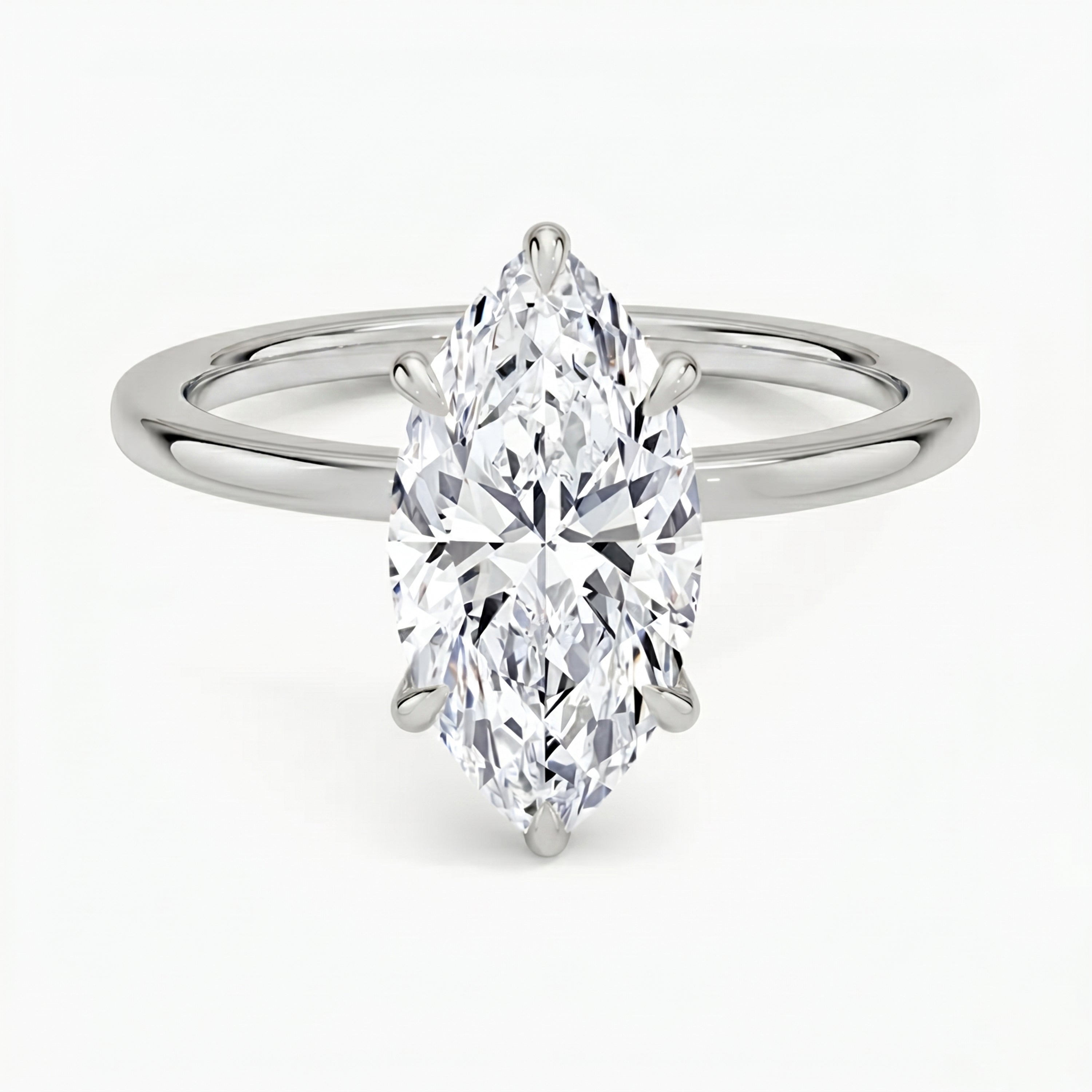 Hidden Halo Marquise Solitaire Ring