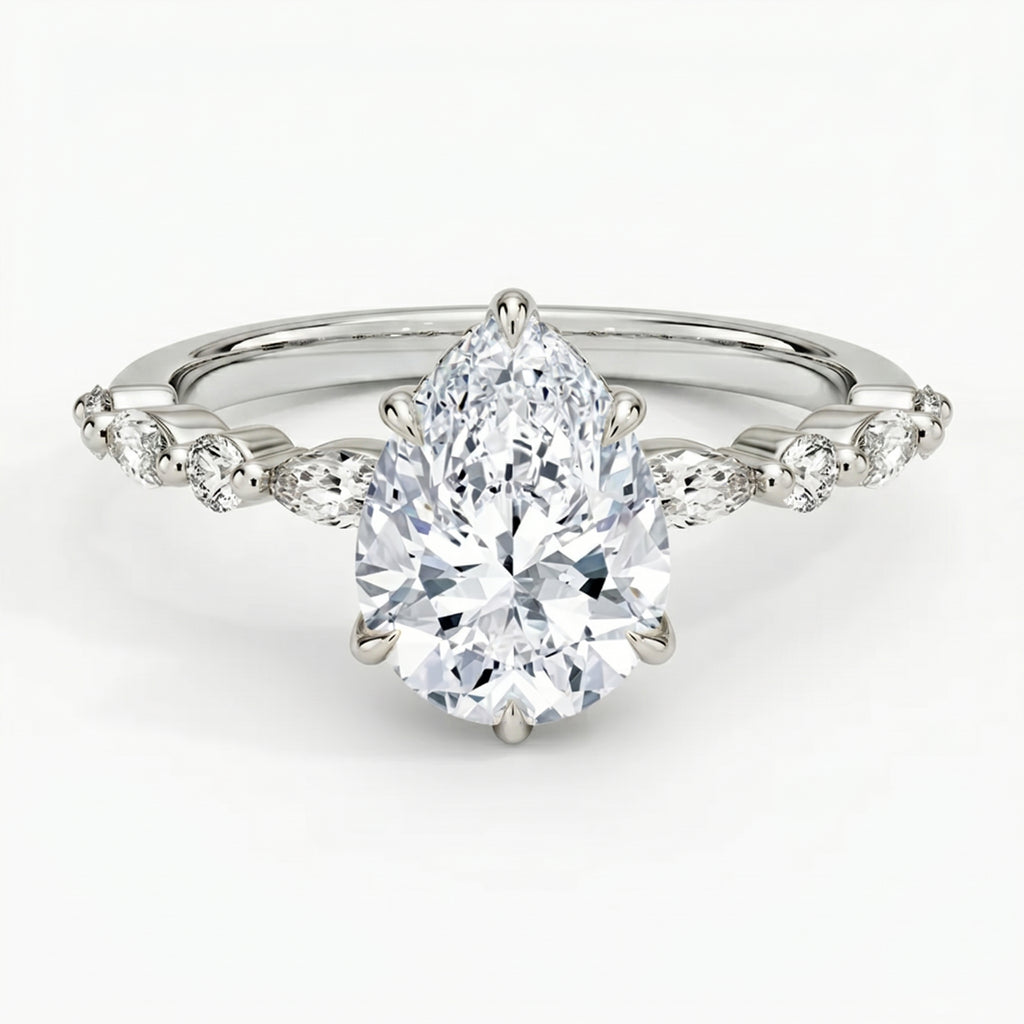 Ivy Hidden Halo Pear Ring
