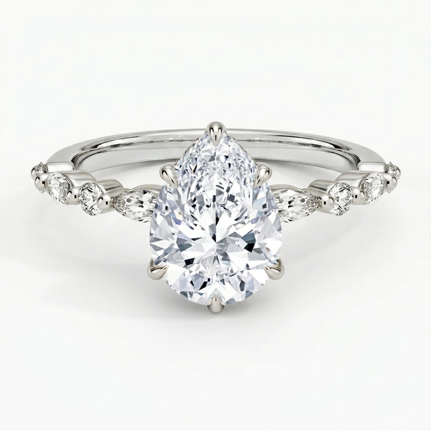 Ivy Hidden Halo Pear Ring