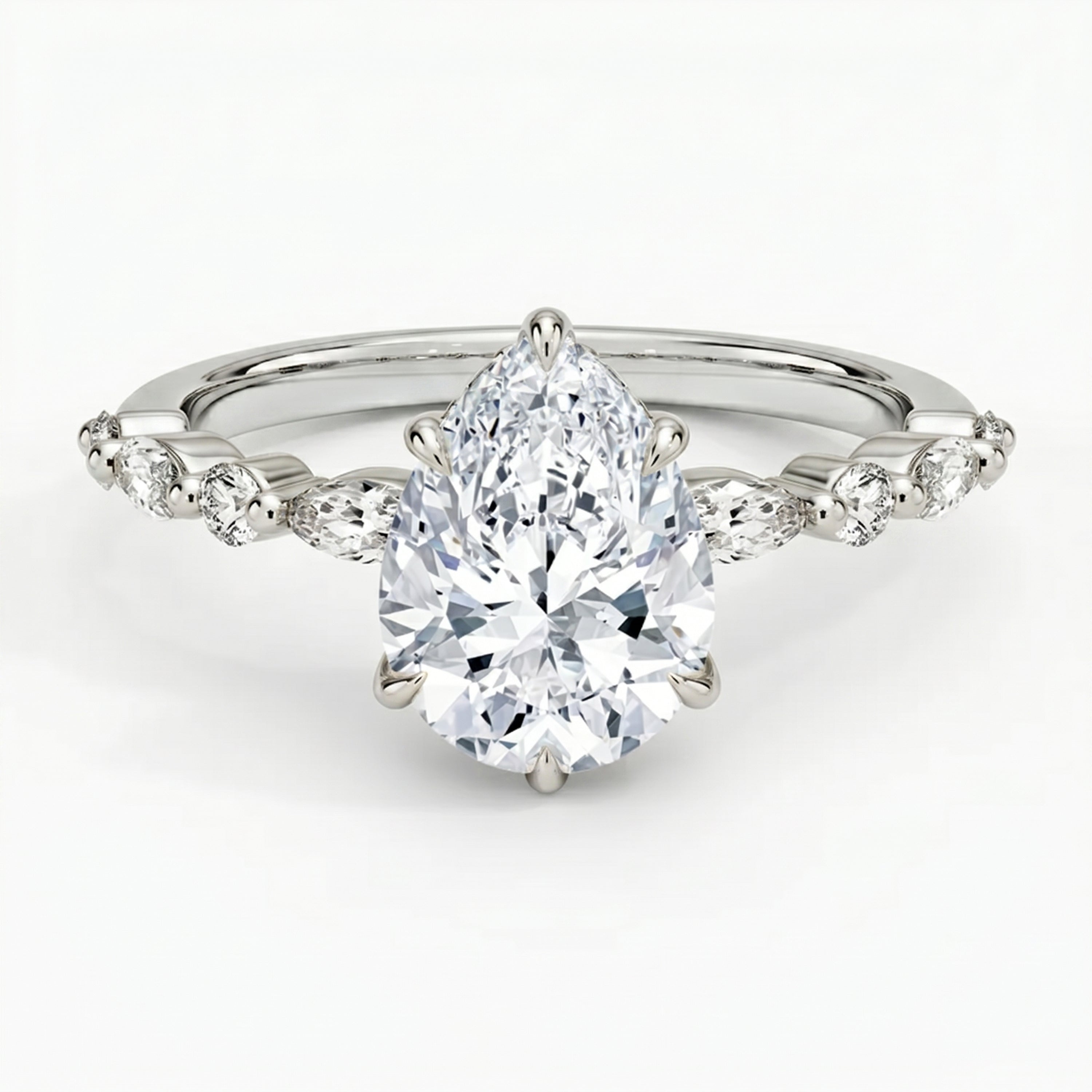 Ivy Hidden Halo Pear Ring
