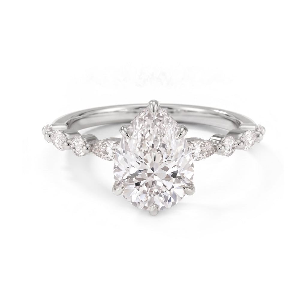 Ivy Hidden Halo Pear Ring