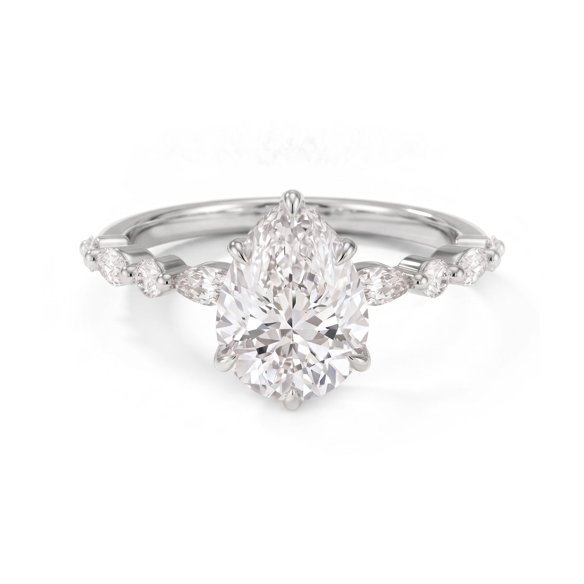 Ivy Hidden Halo Pear Ring