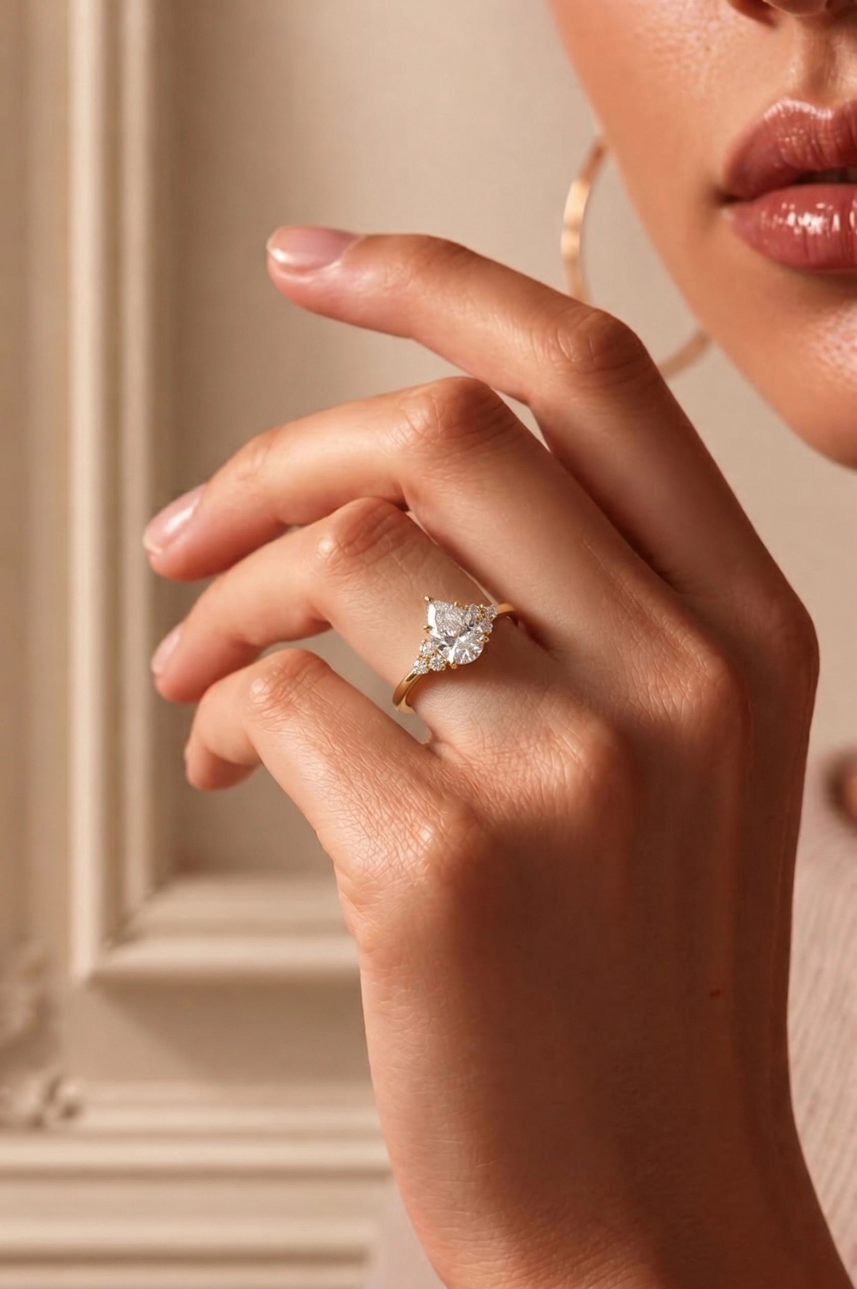 Laurel Pear Ring