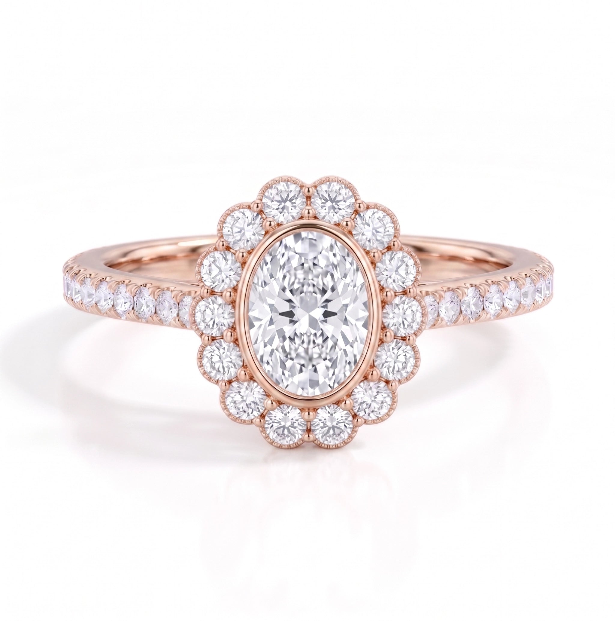 Heart of Helios - Oval Halo Ring