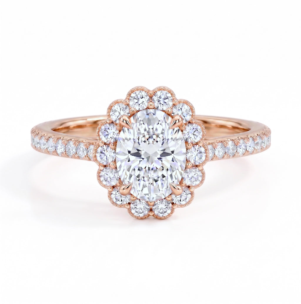 Heart of Helios - Oval Halo Ring