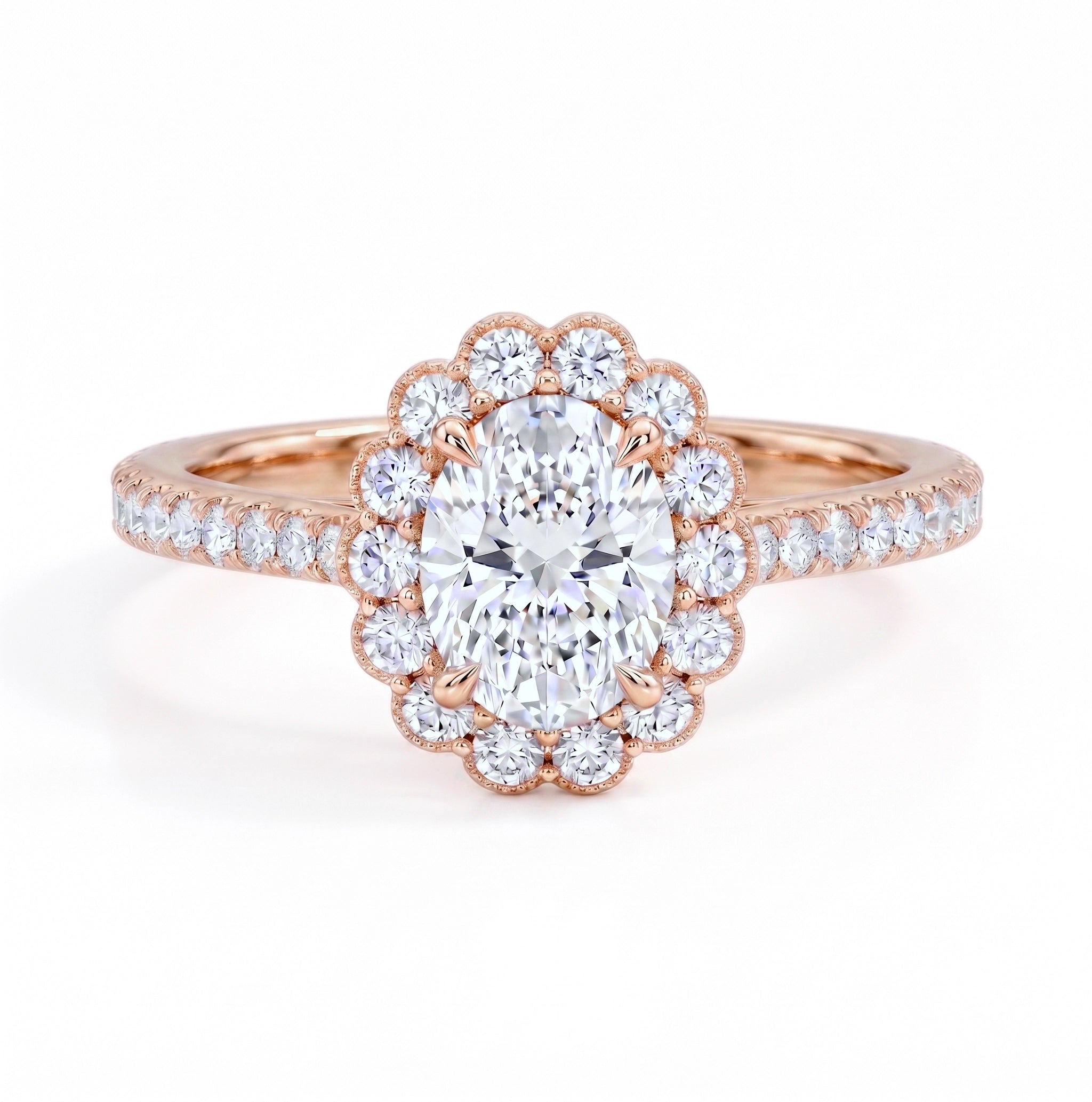 Heart of Helios - Oval Halo Ring